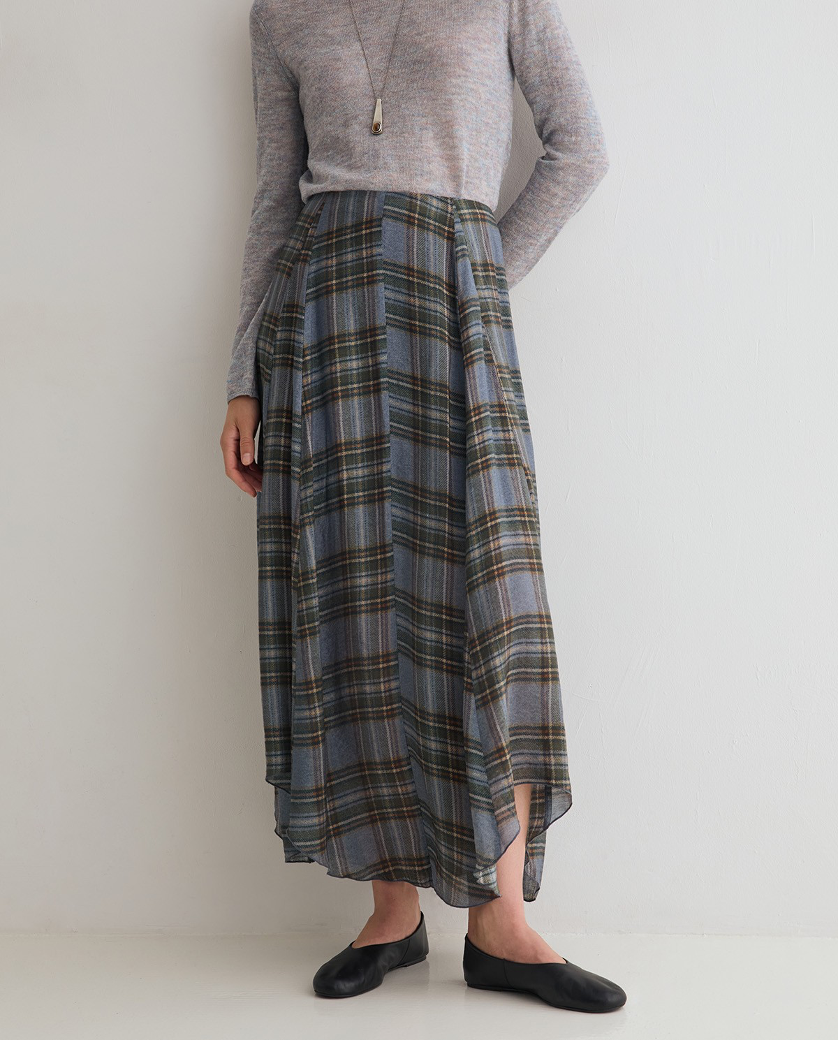 Check-Print Skirt
