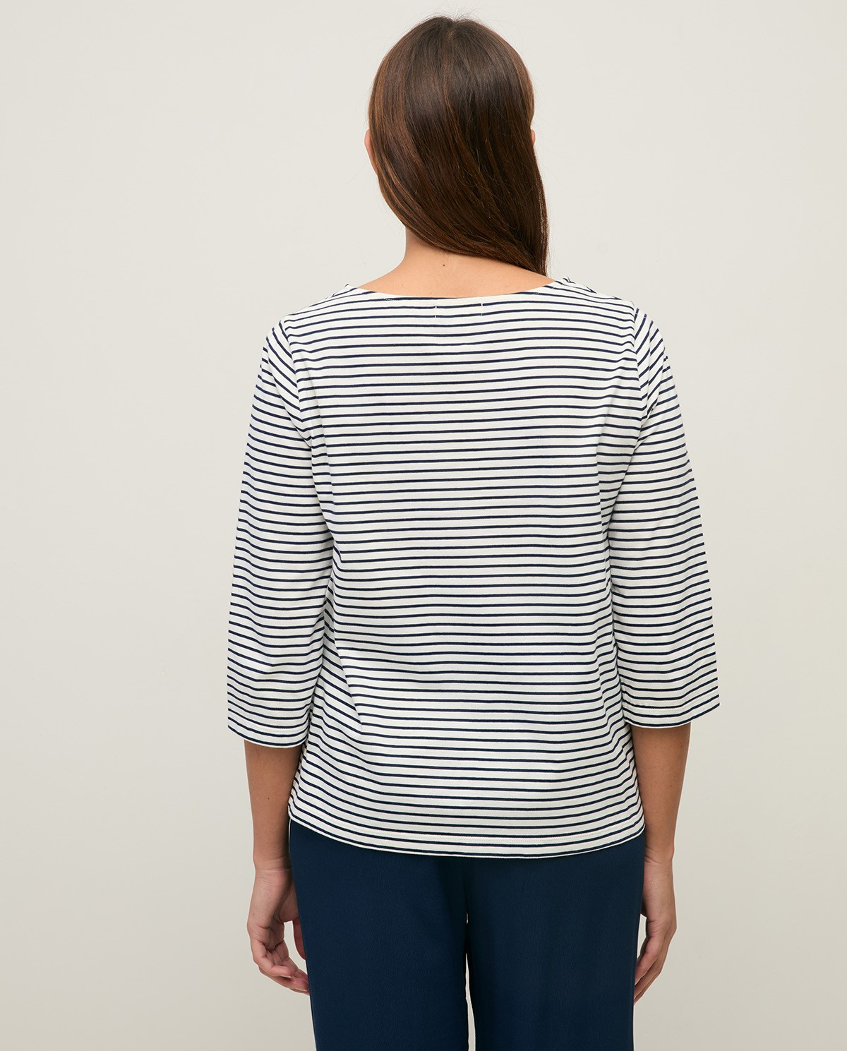 Striped Organic Cotton Bateau Neck T-Shirt
