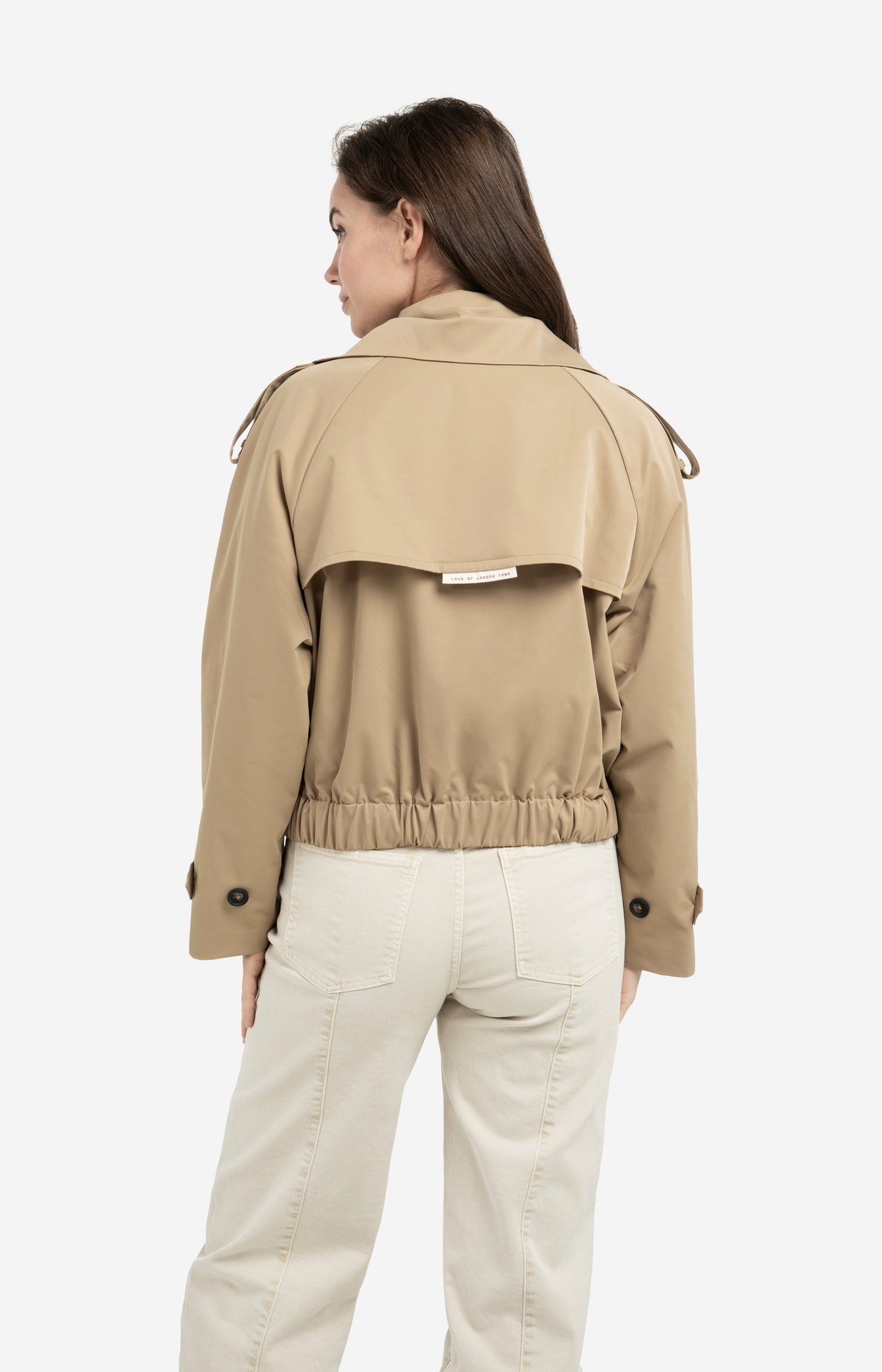 Short Bomber Jacket with Trench Detail