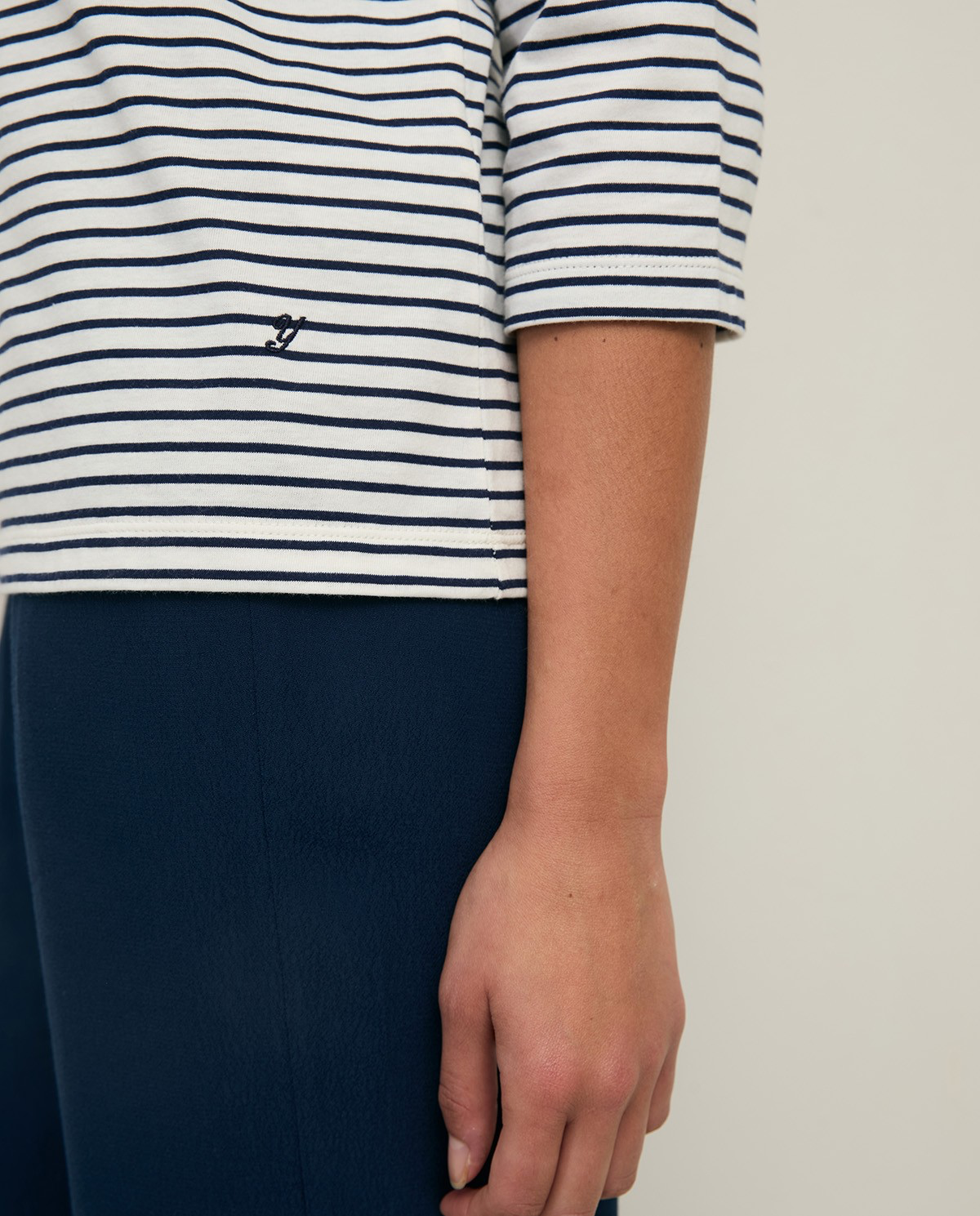 Striped Organic Cotton Bateau Neck T-Shirt