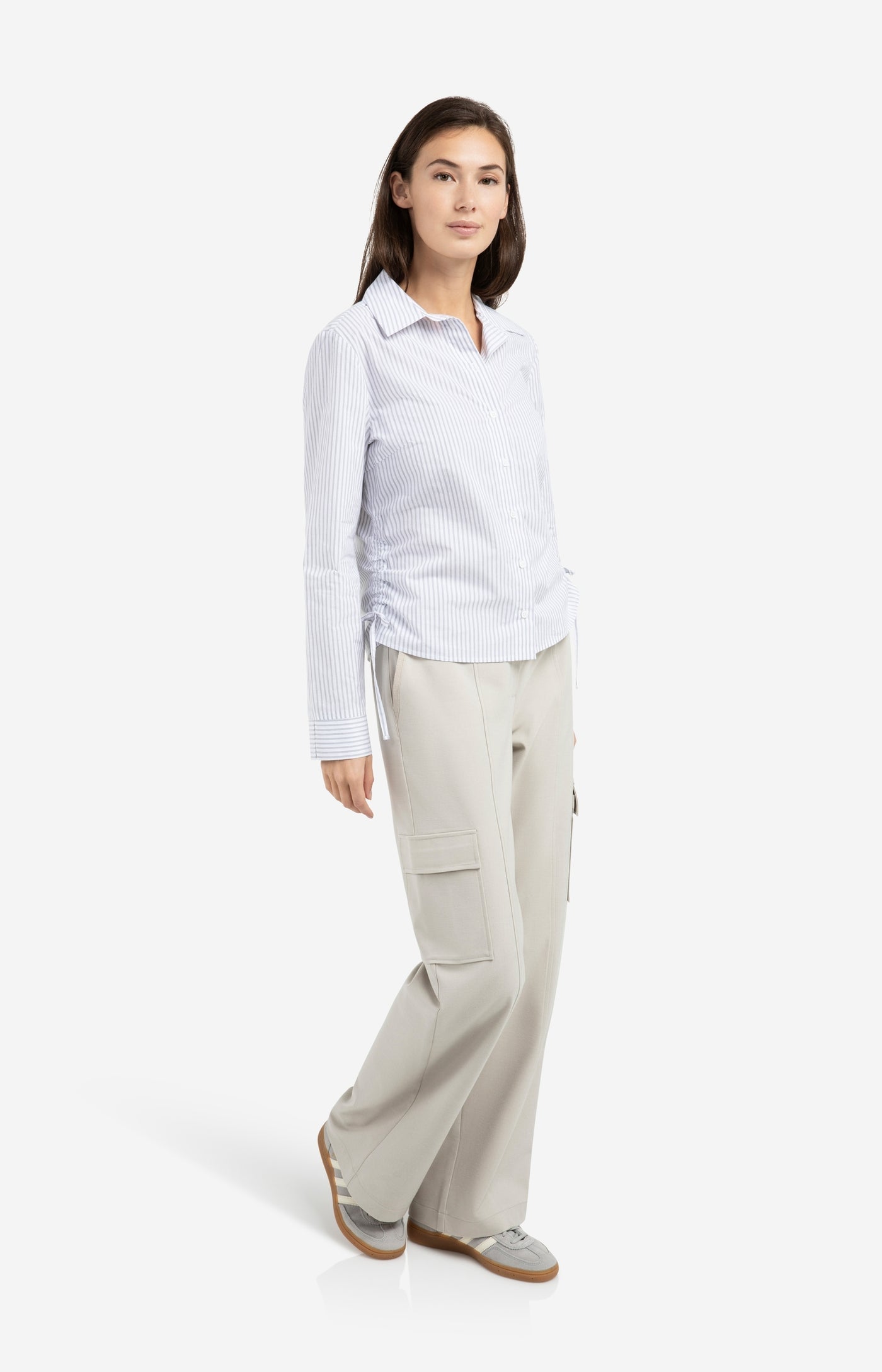 Fitted Blouse with Side Drawstrings
