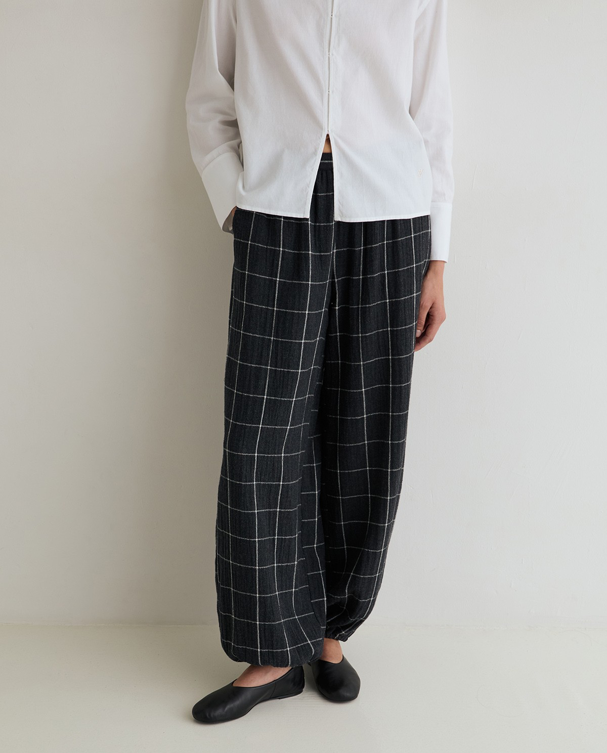 Check Balloon Trousers