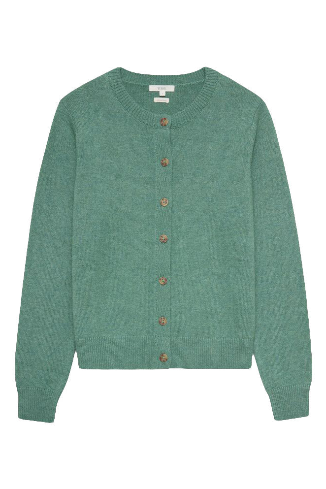 Wool Blend Green Cardigan