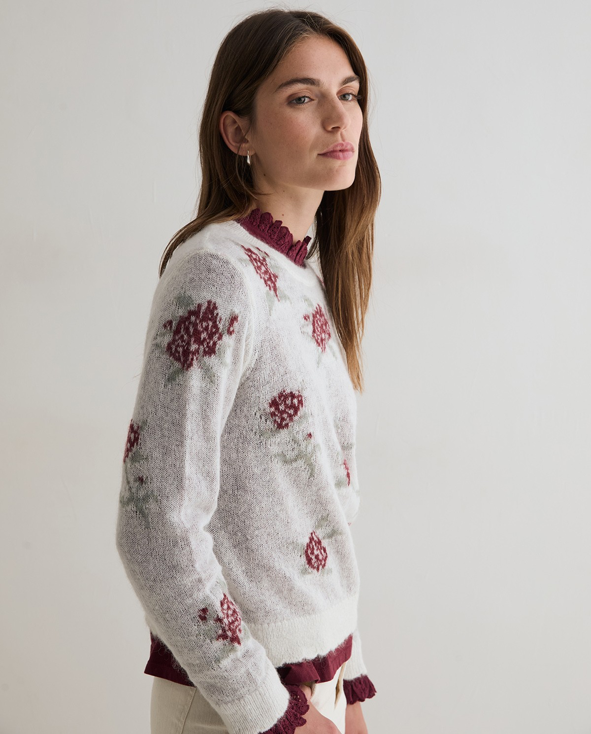 Jacquard Floral Sweater