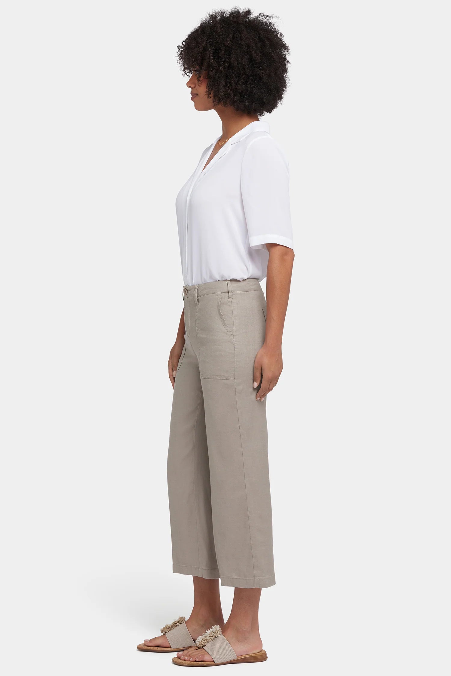 Wide Leg Cargo Capri Pants