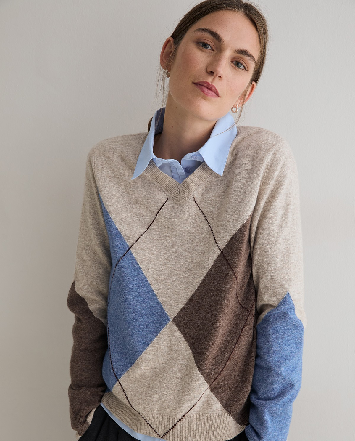 Diamond-Pattern Sweater