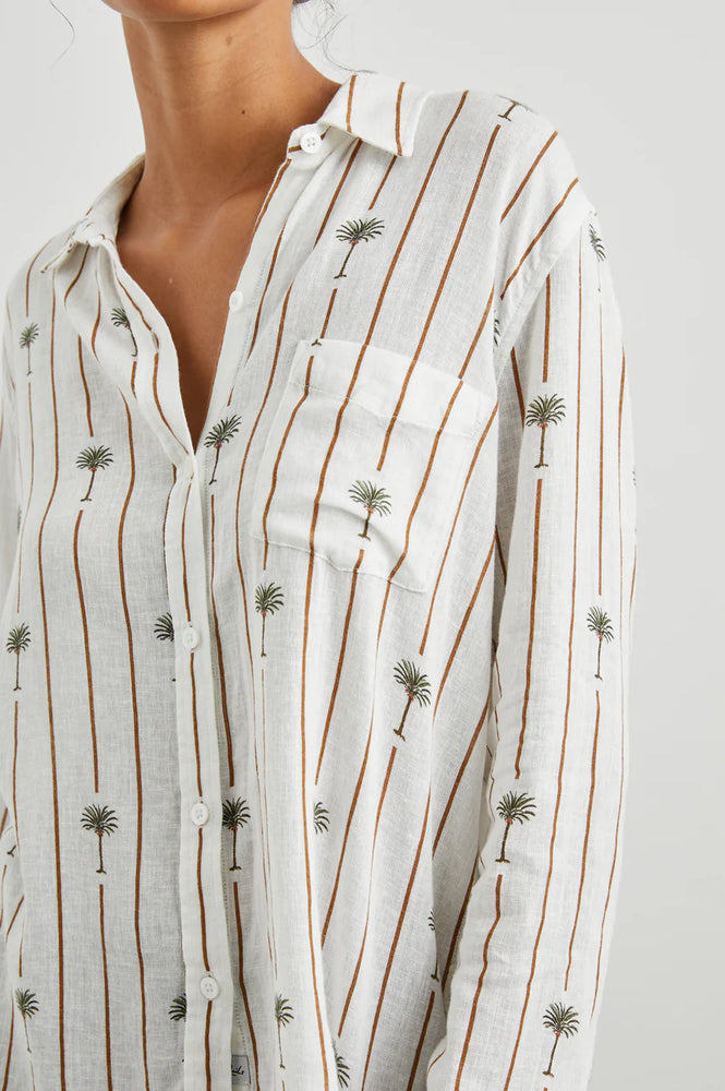 Charli Shirt -Stripe Palms