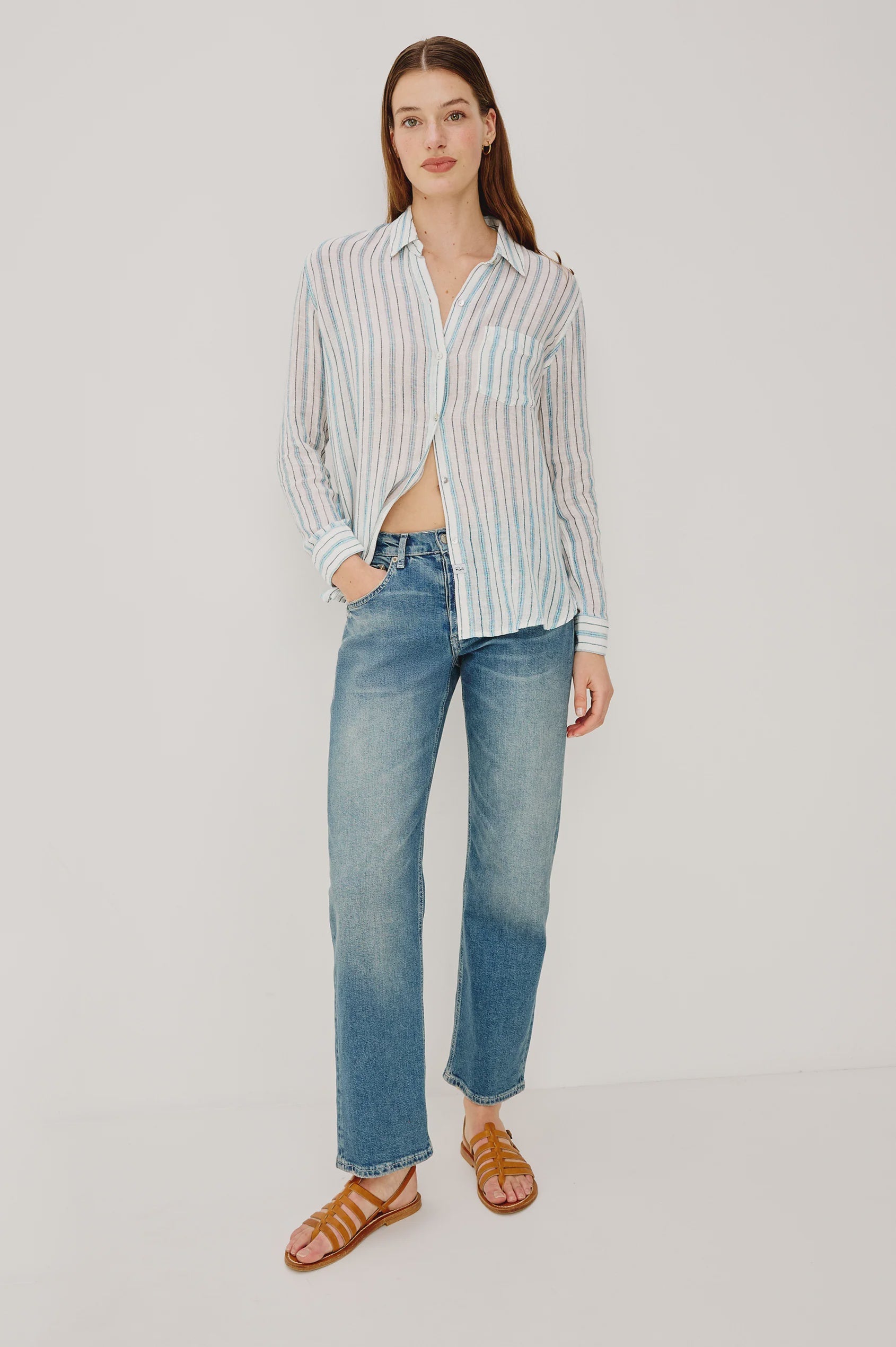 Charli Button Down - Windward Stripe