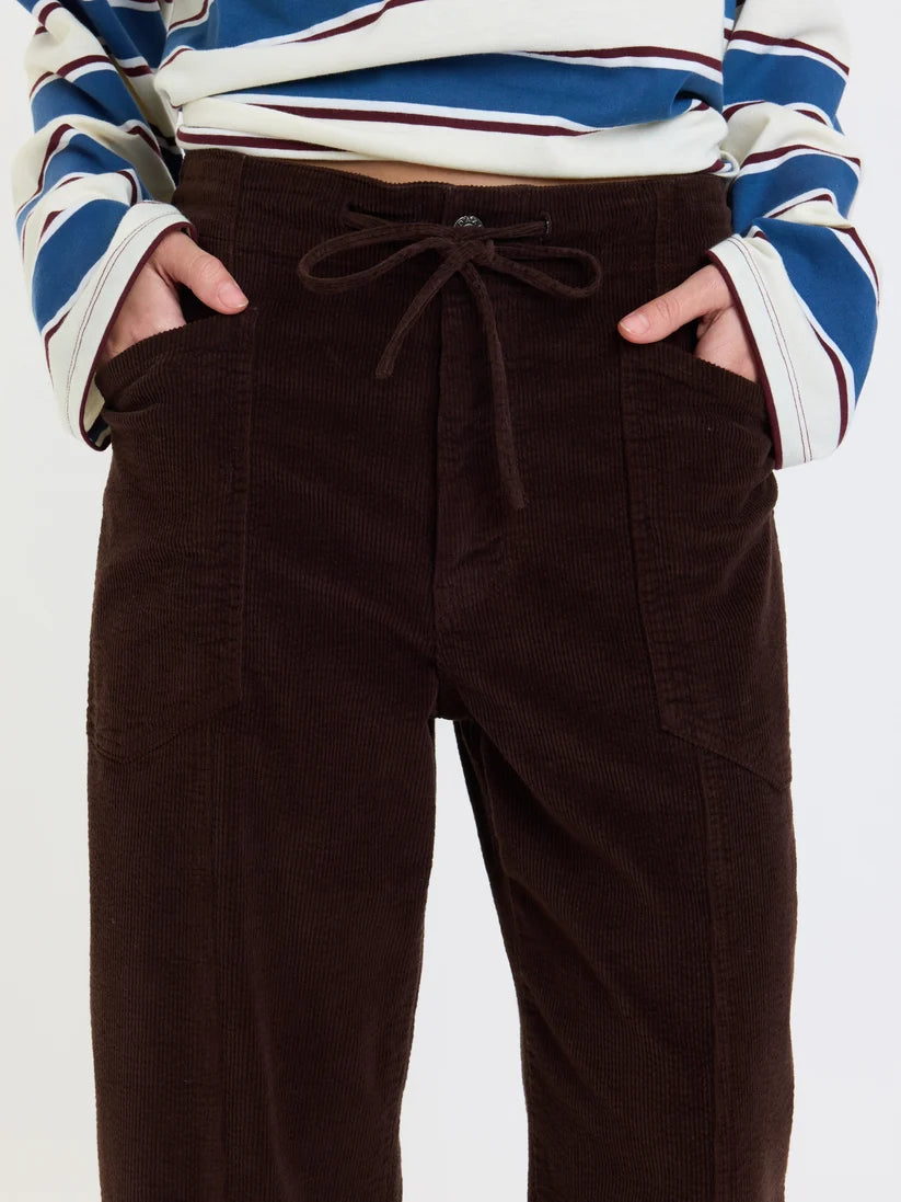 Villa Drawstring Pant - Chocolate Corduroy