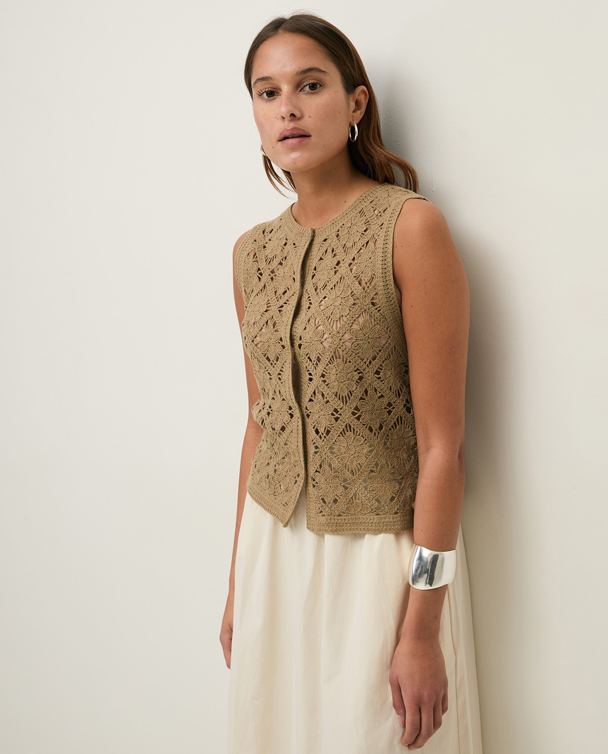 Crochet Effect knit Vest