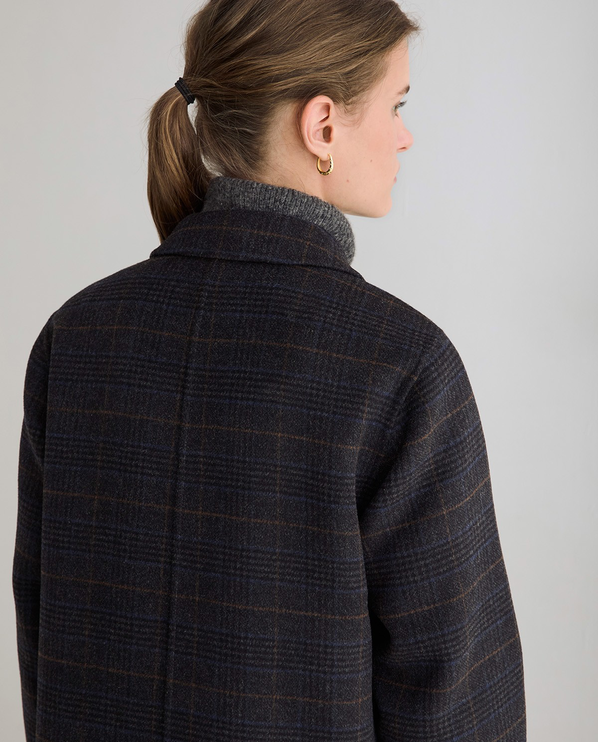 Long Handmade Check Coat