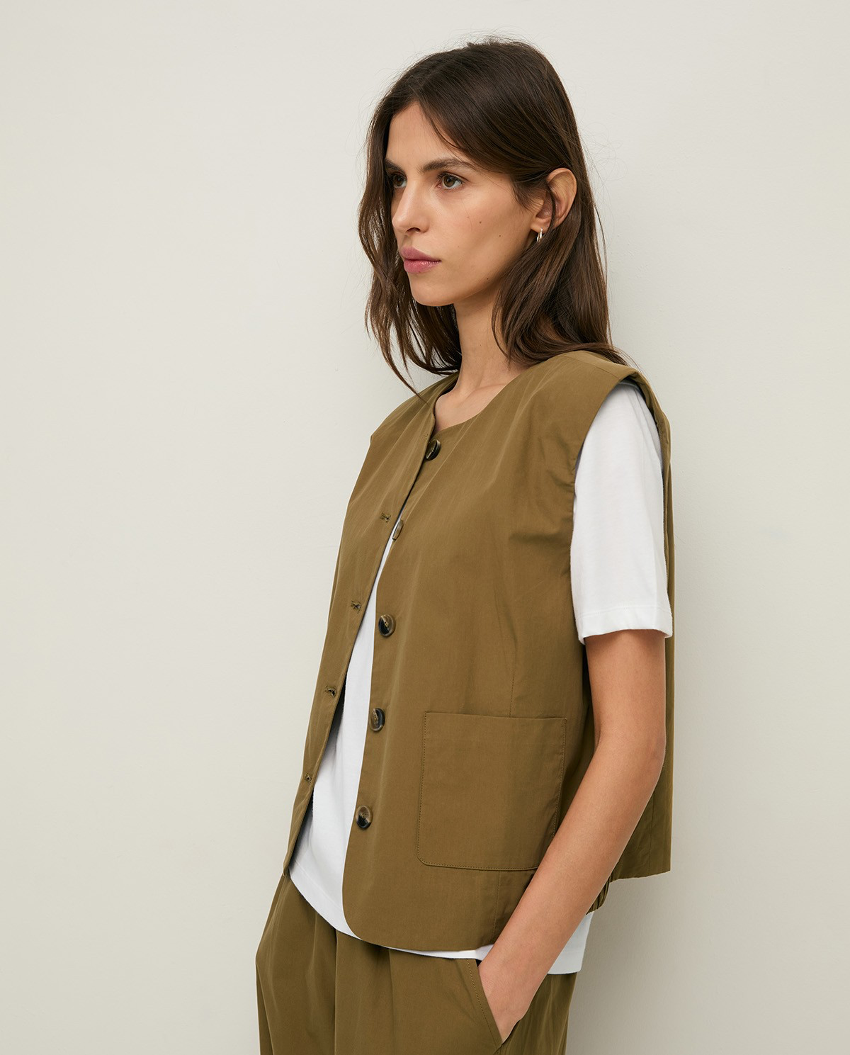 Poplin Vest with Pockets