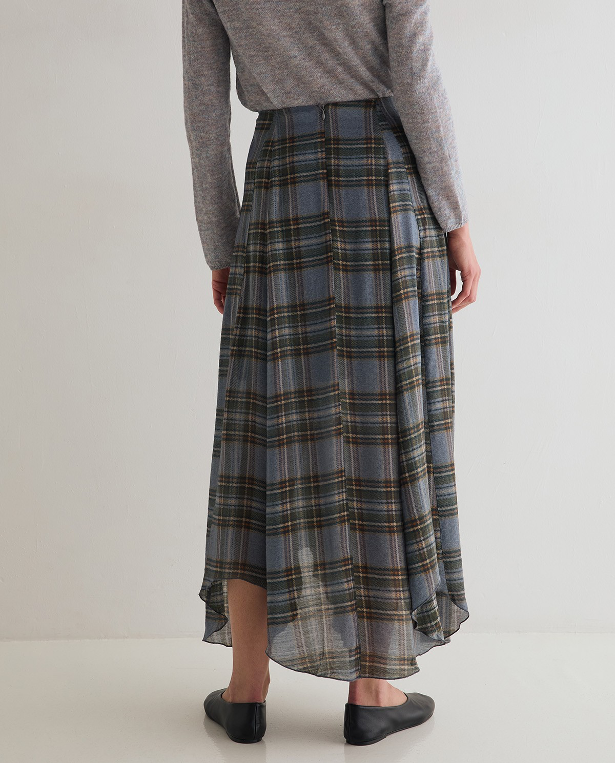 Check-Print Skirt