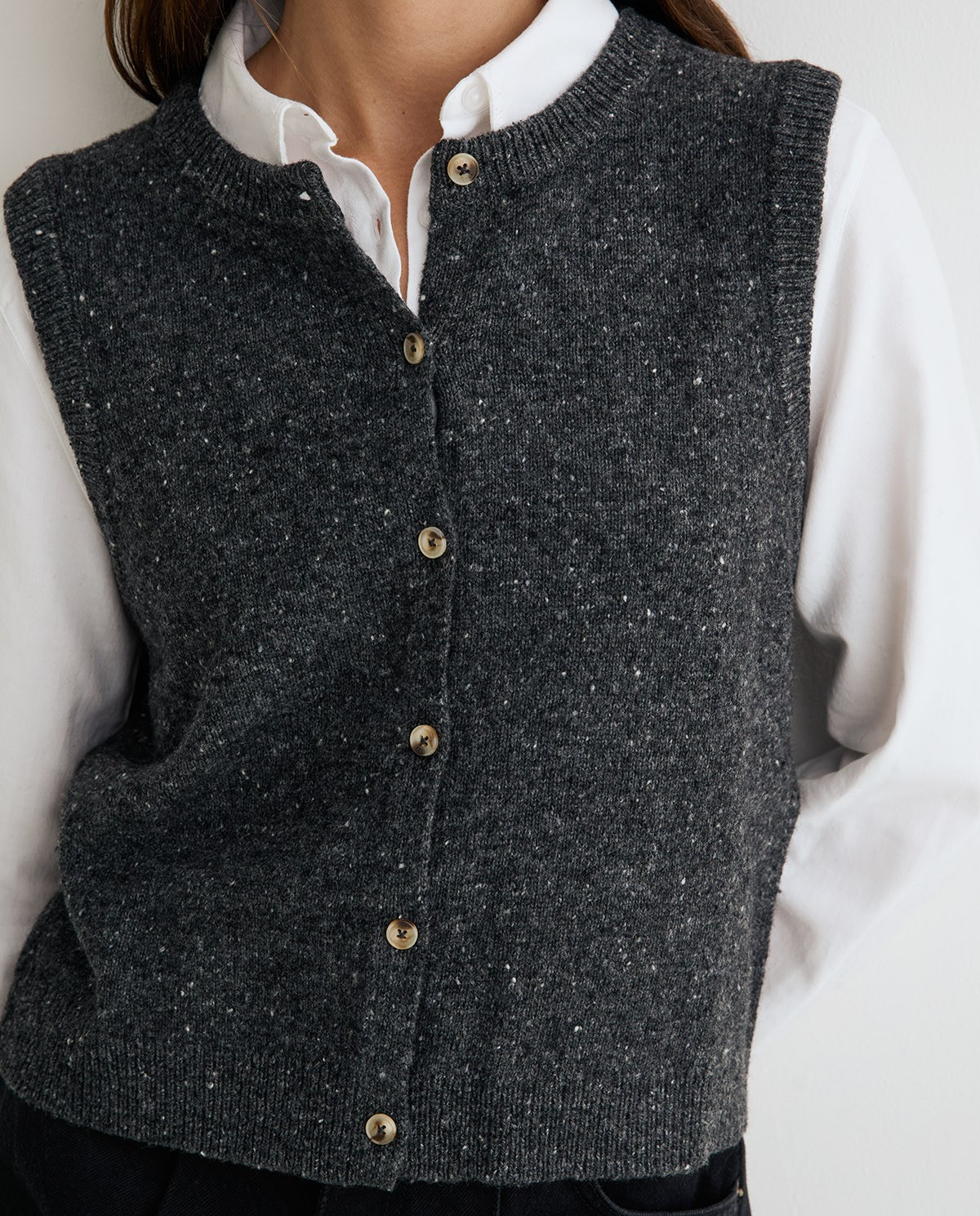 Open Tweed Vest