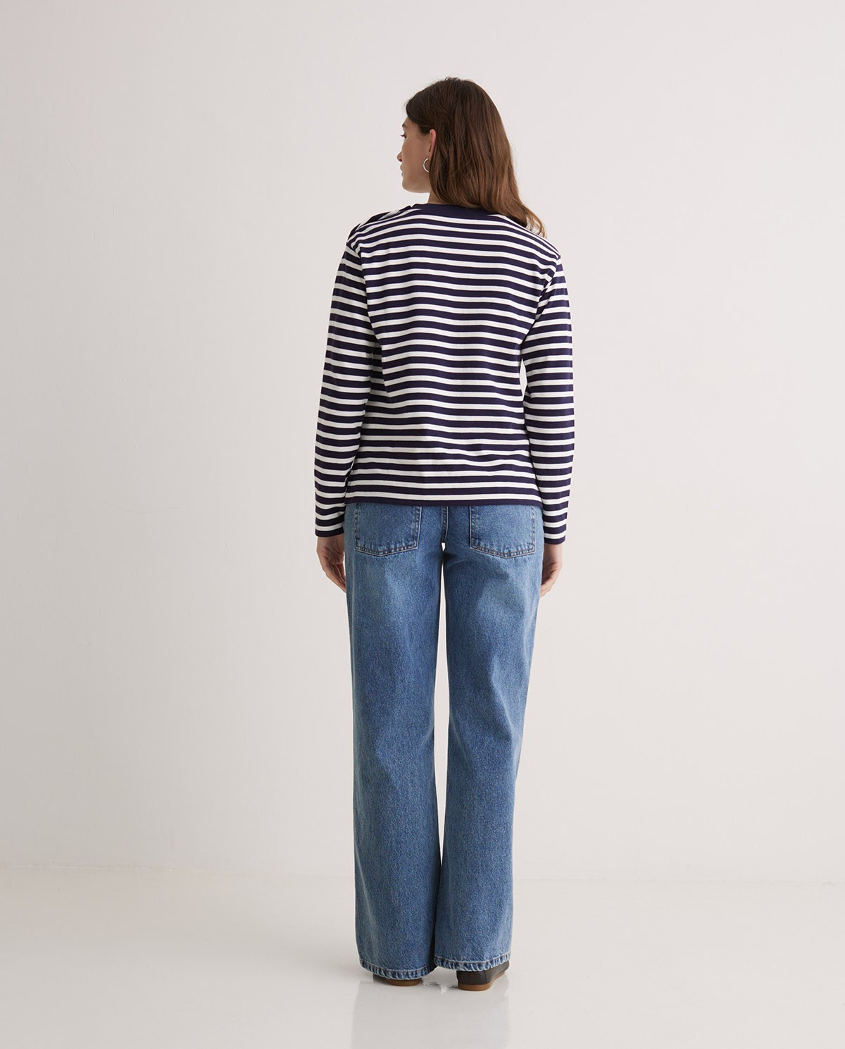 Striped Sweatshirt with Buttons