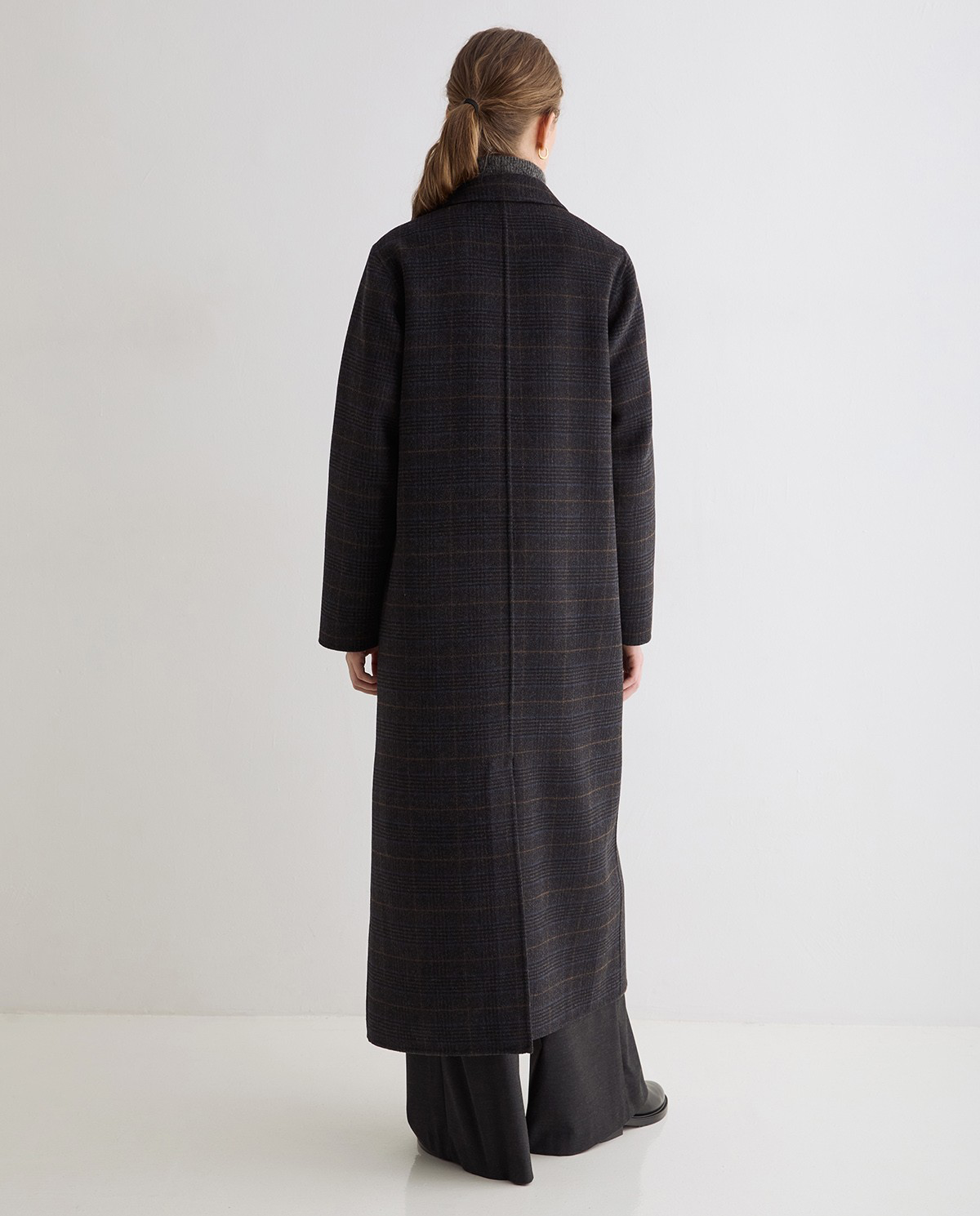 Long Handmade Check Coat