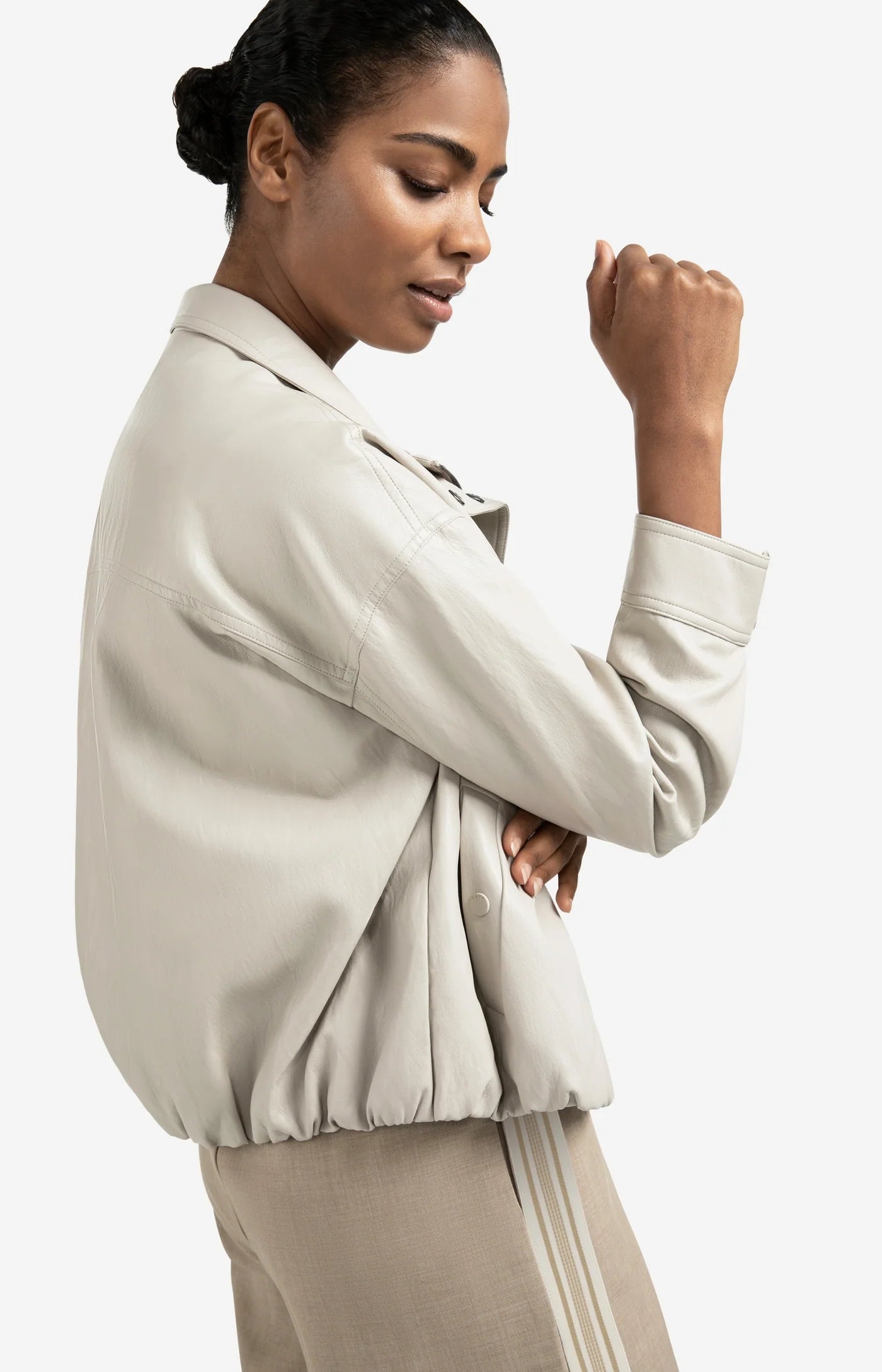 Short Faux Leather Jacket