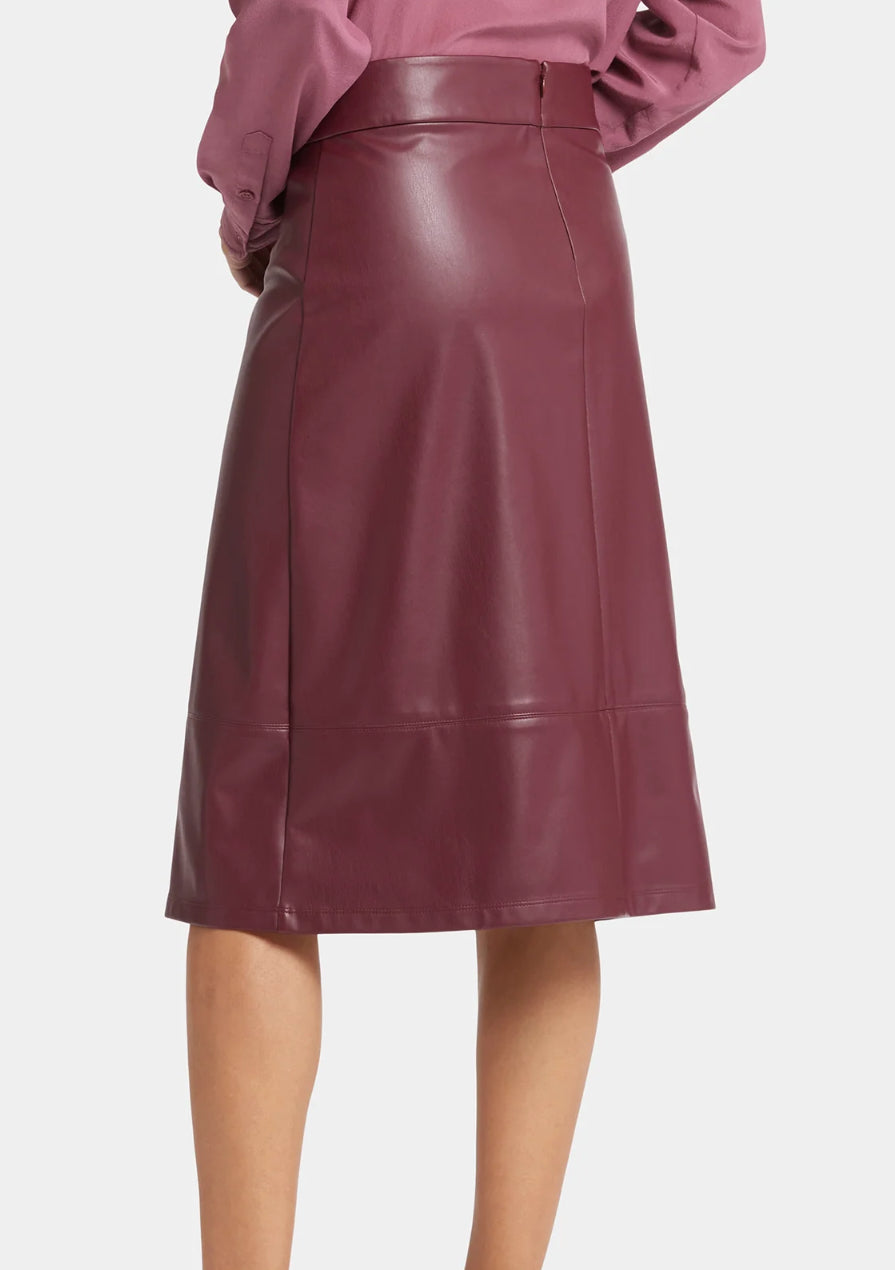 A-Line Faux Leather Skirt