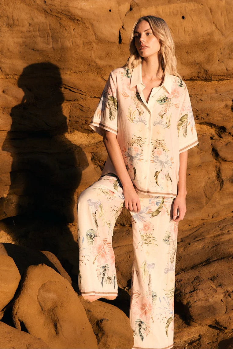 Solara Placement Print Collared Shirt