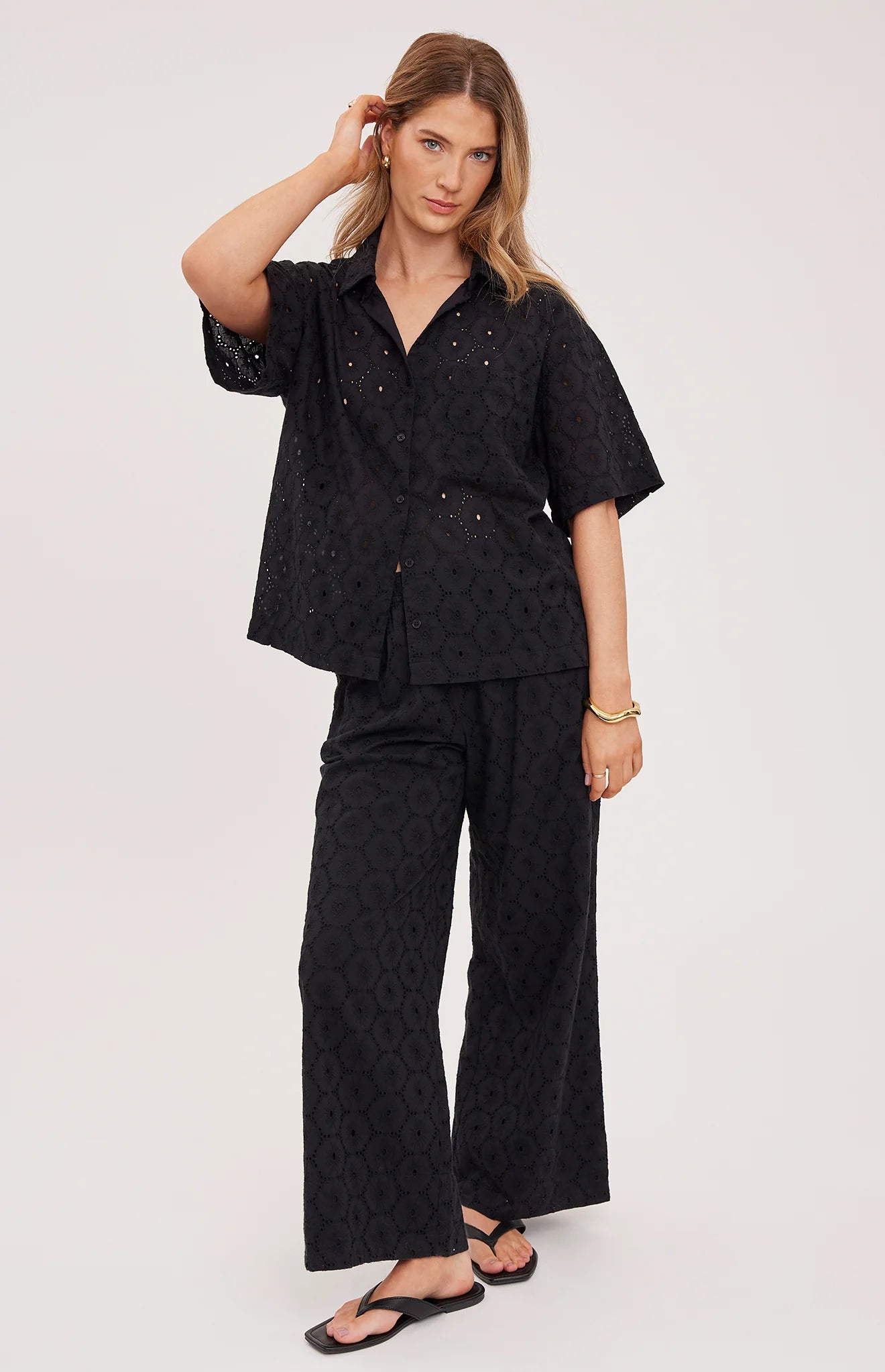 Louisa Eyelet Button Down