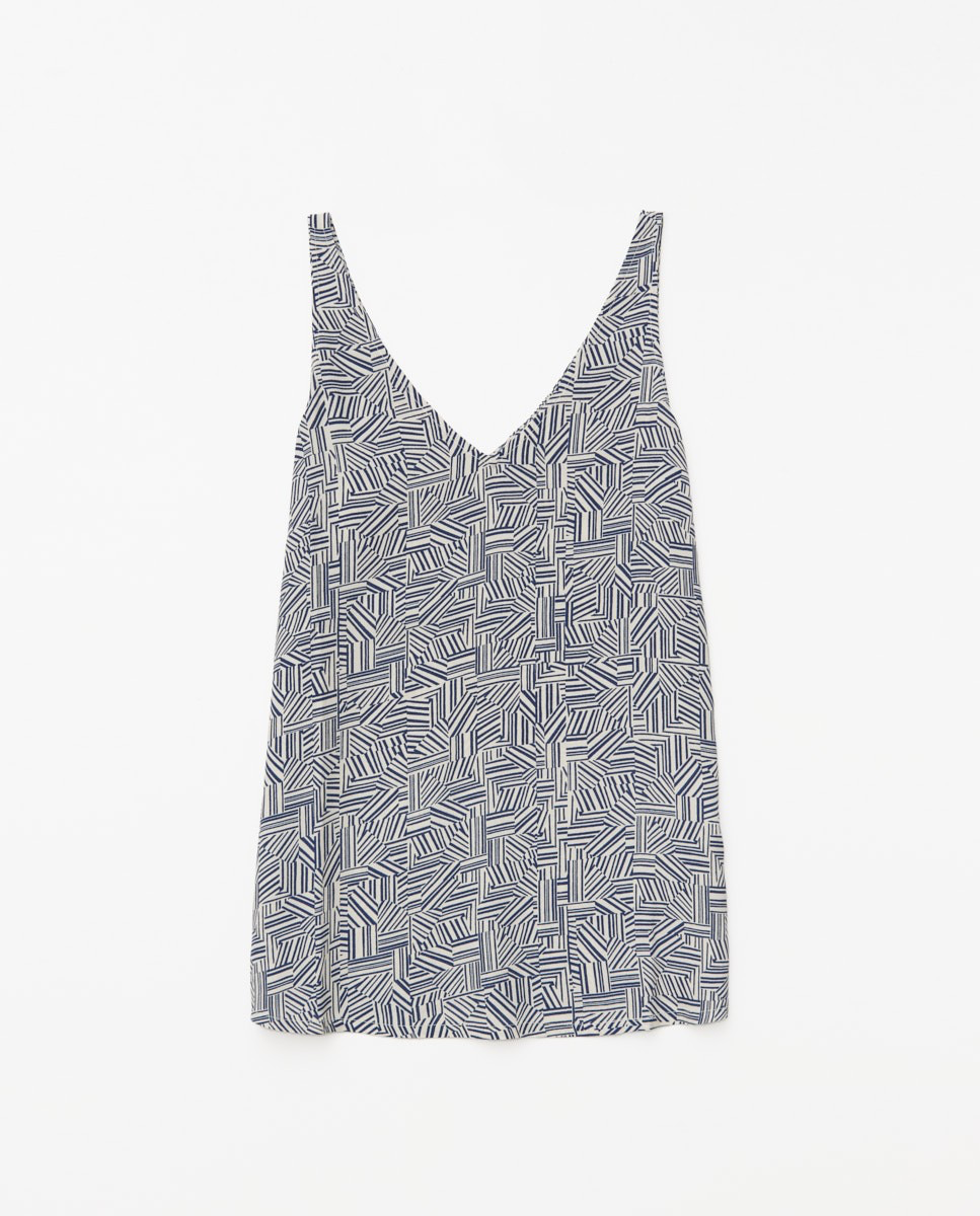 Blue Geometric Camisole Top