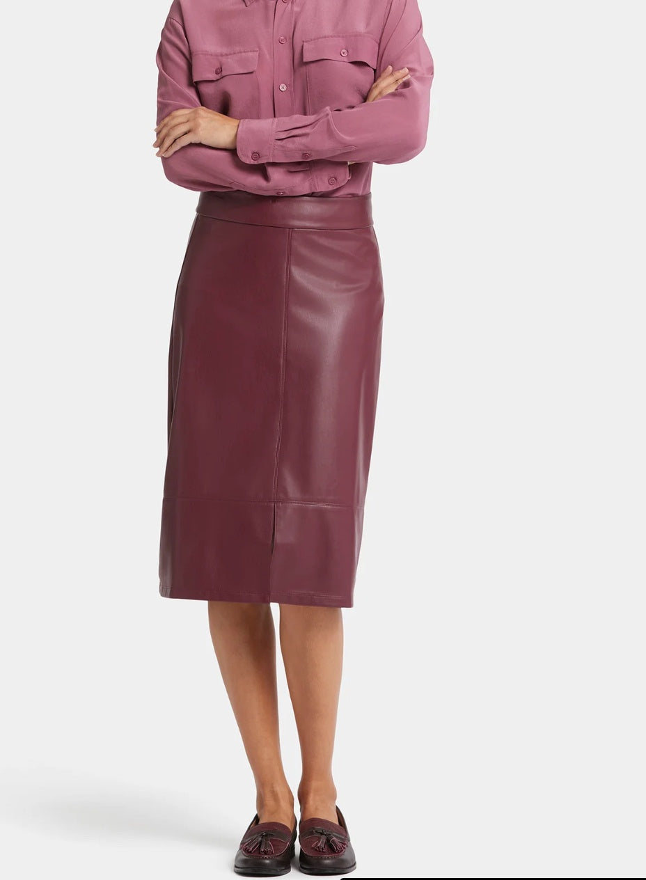A-Line Faux Leather Skirt