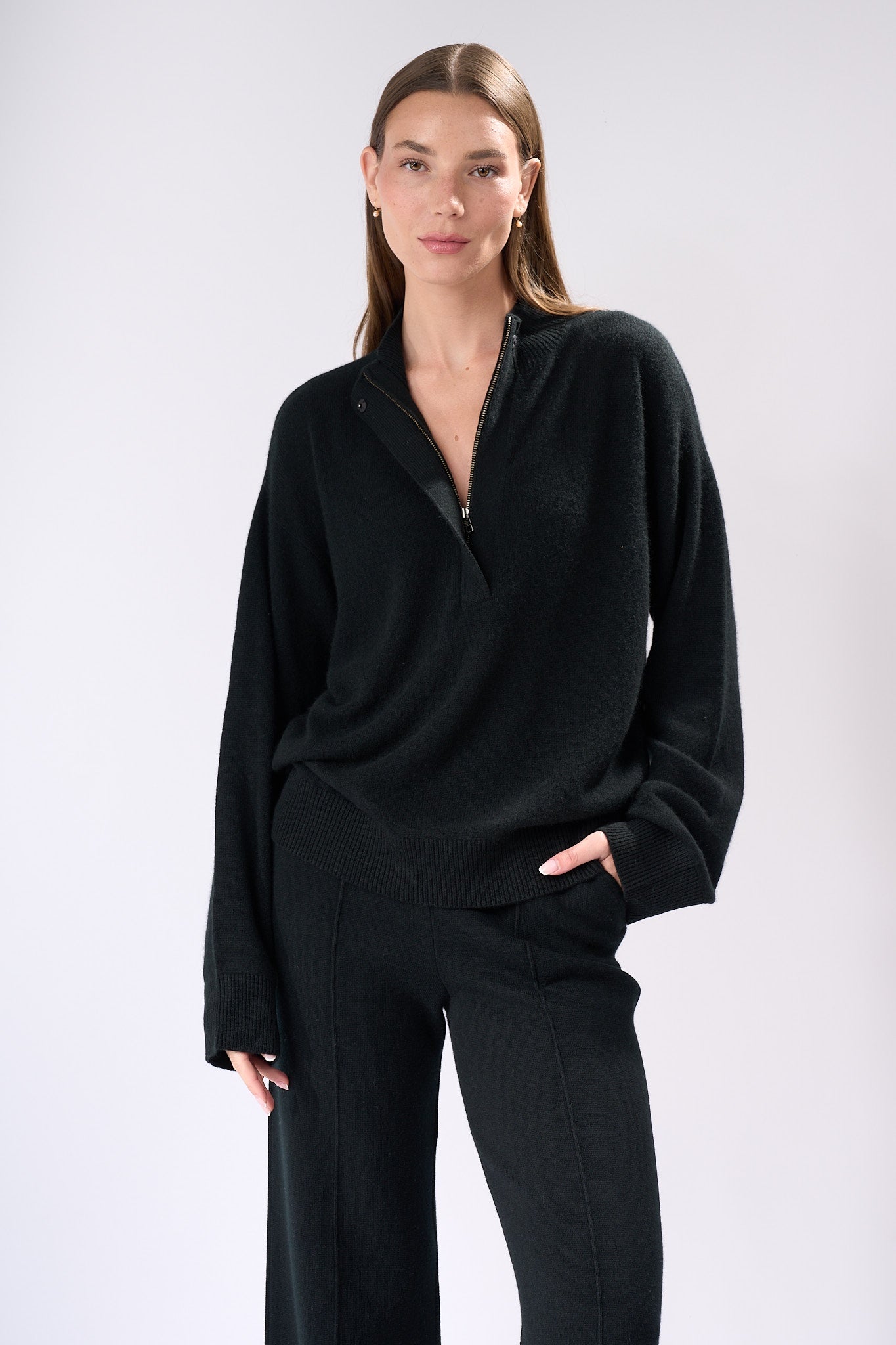 Quarter Zip Cashmere Sweater