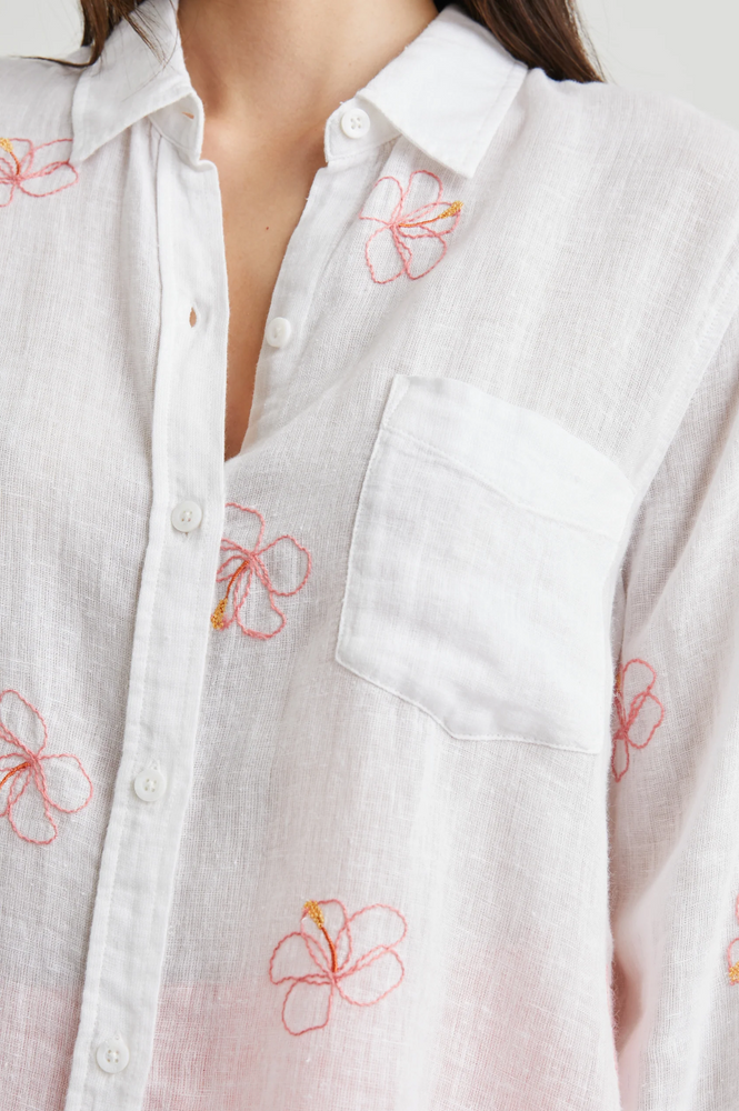 Charli Shirt - Hibiscus Print