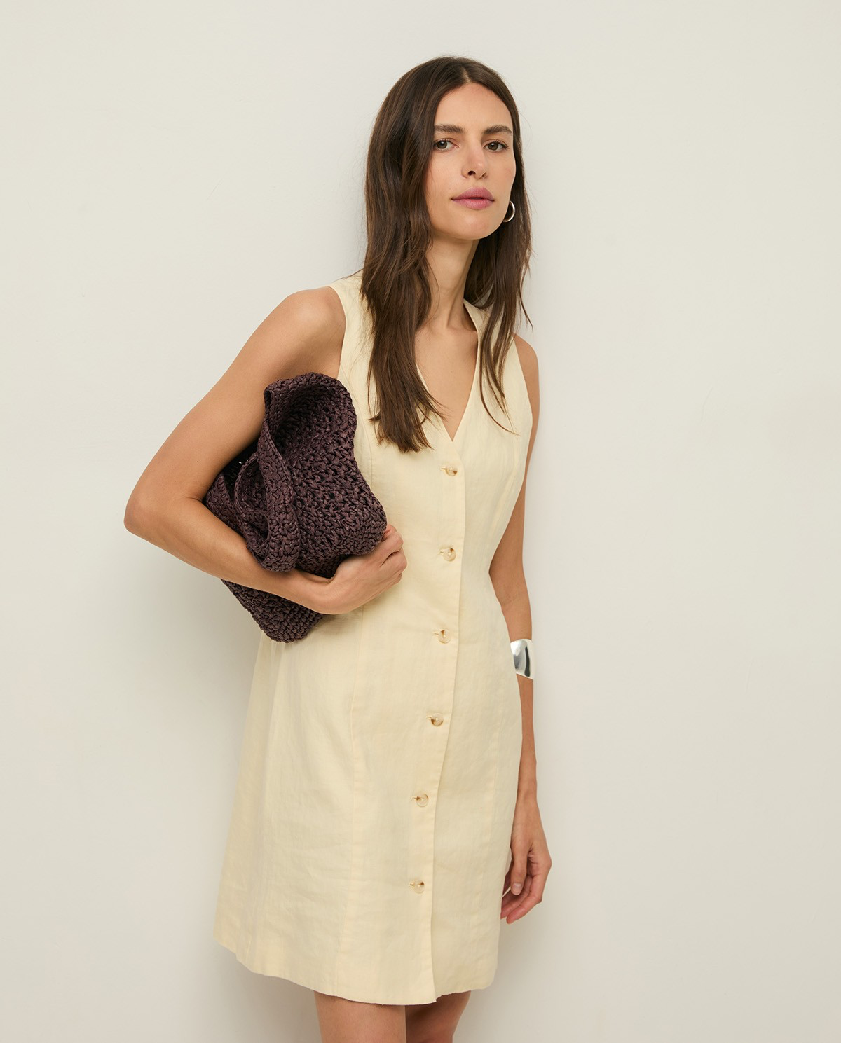 Short Sleeveless Linen Dress