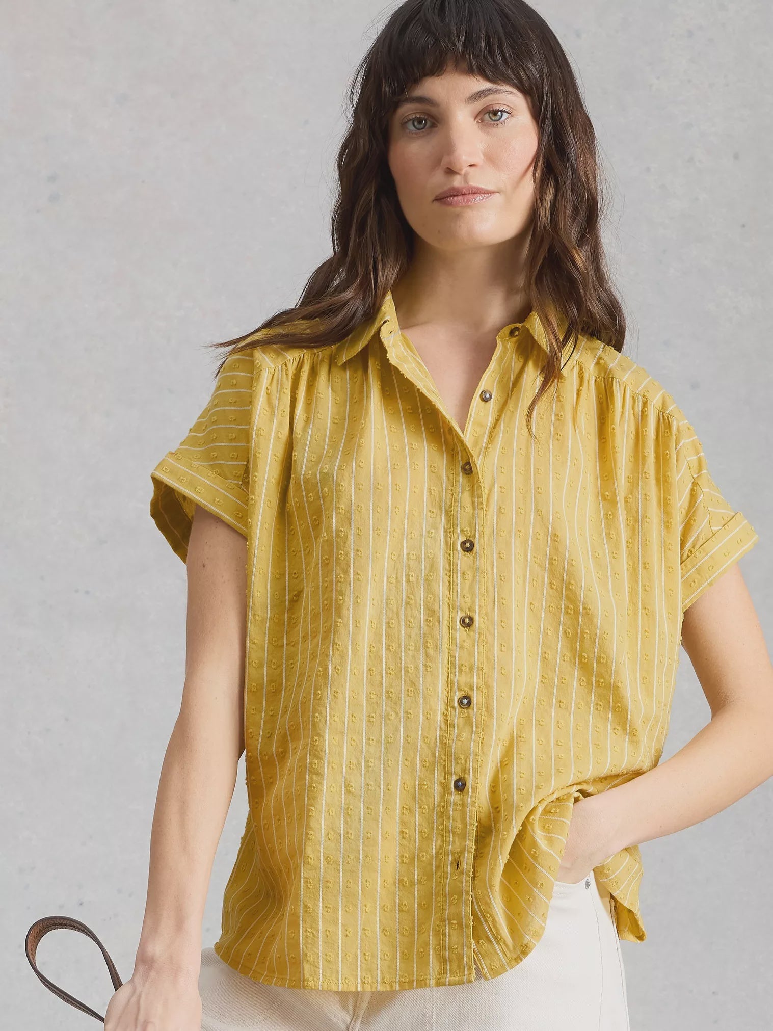 Orla Button Through Yellow Shirt
