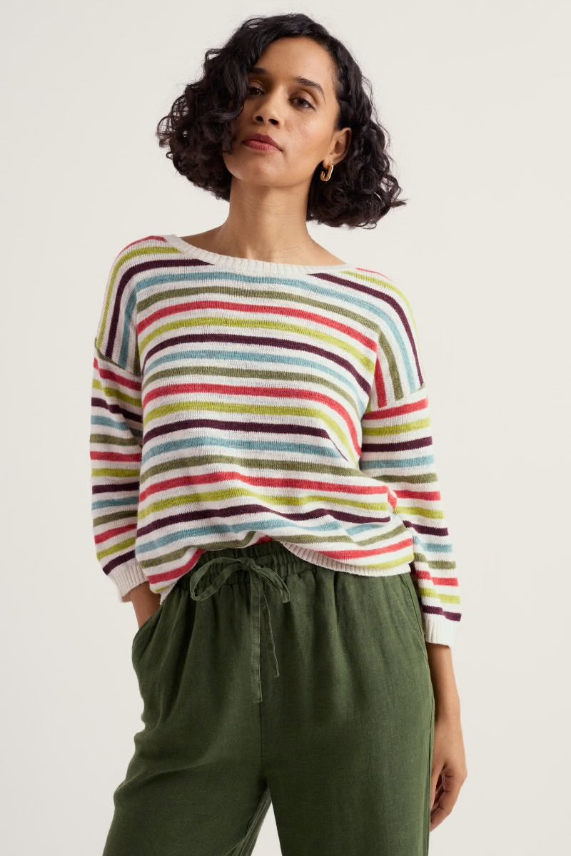 Knavock Striped Jumper Made with Linen & Organic Cotton
