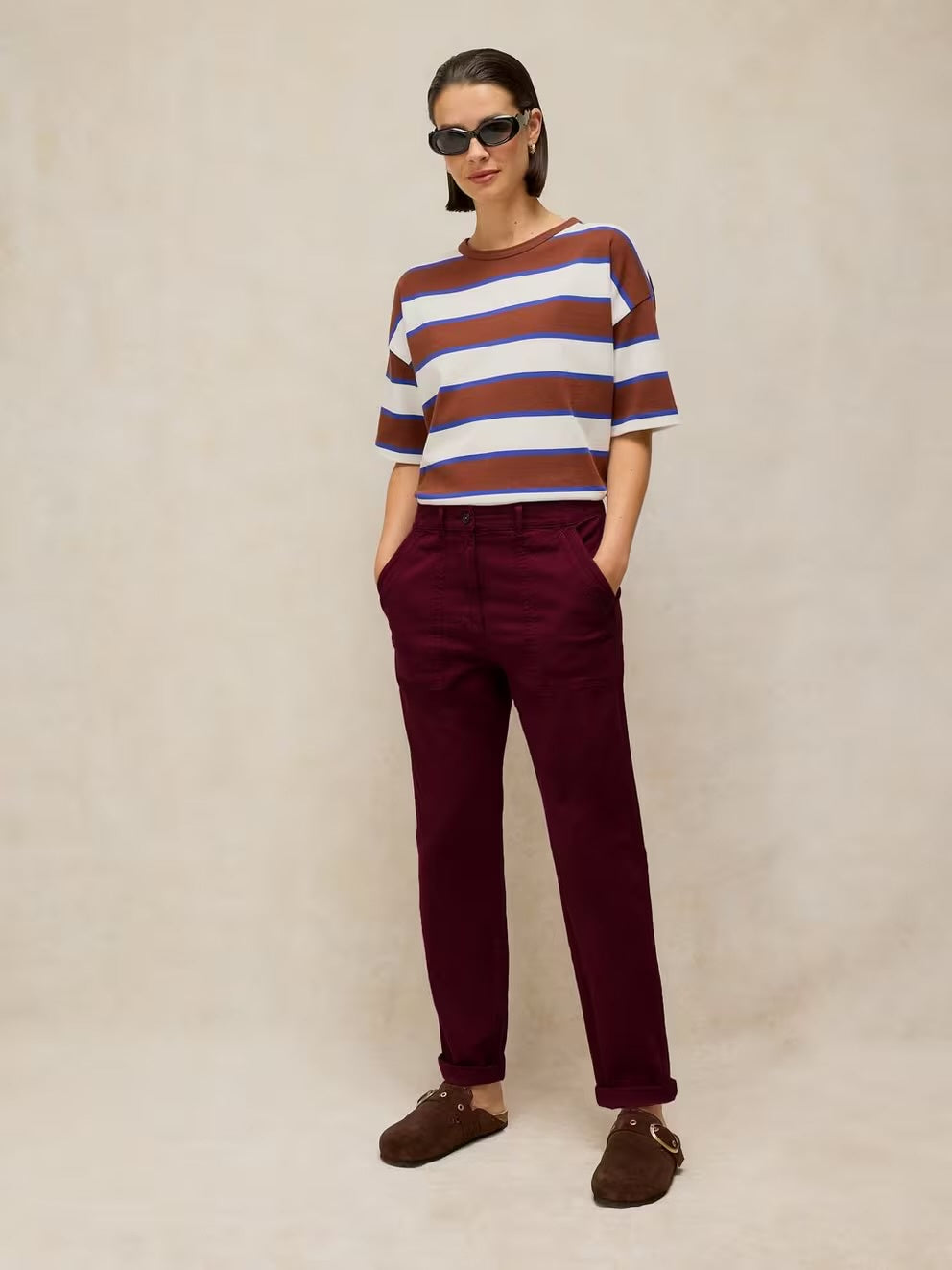 Twister Chino Trouser Dark Plum
