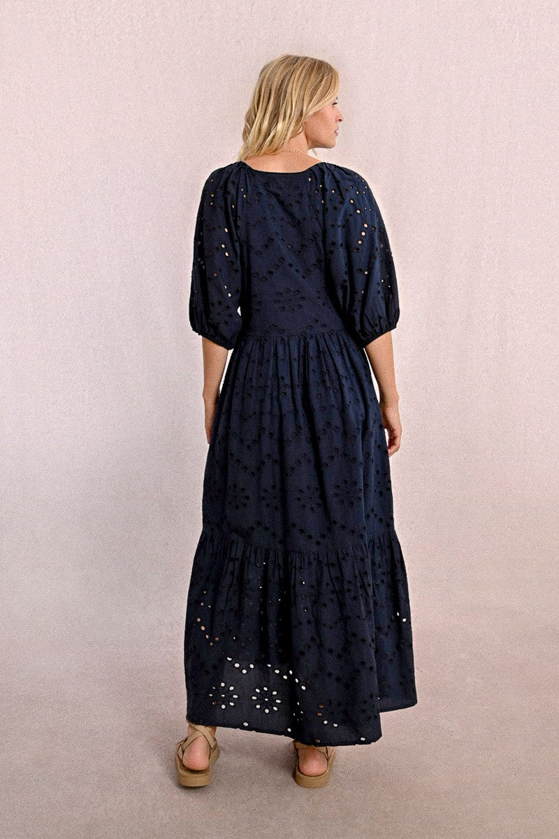 Long Openwork Embroidery Dress