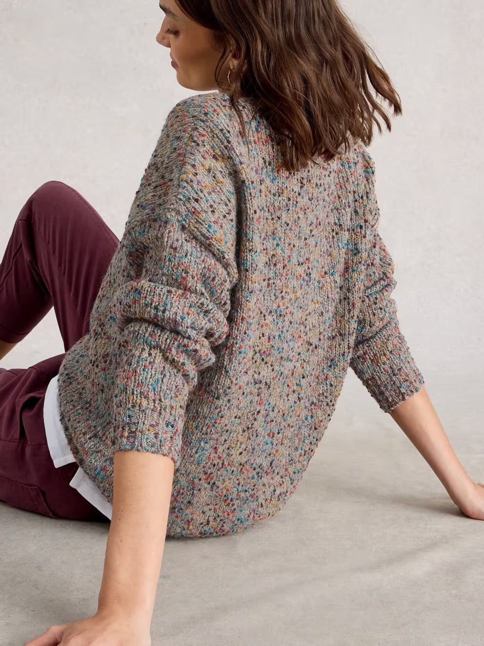Textured V-Neck Jumper