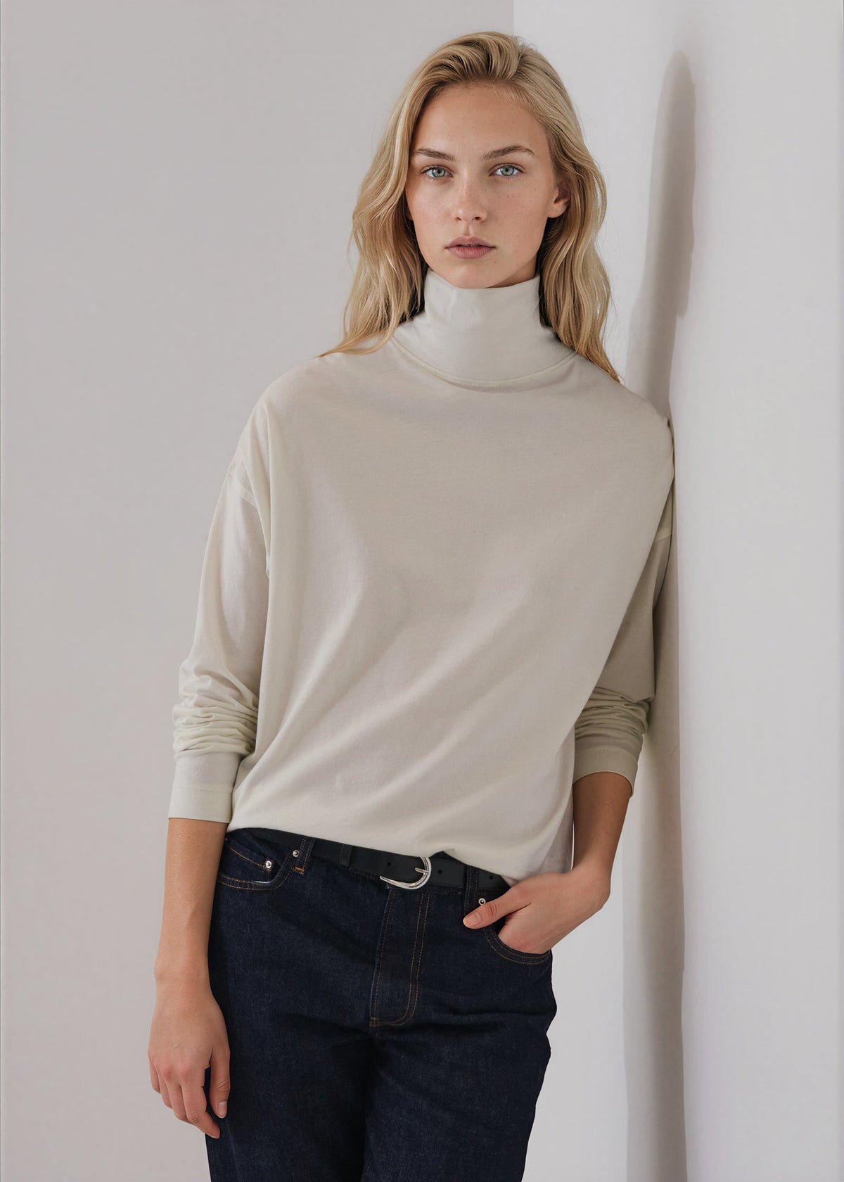 Organic Pima Cotton Oversized Turtleneck