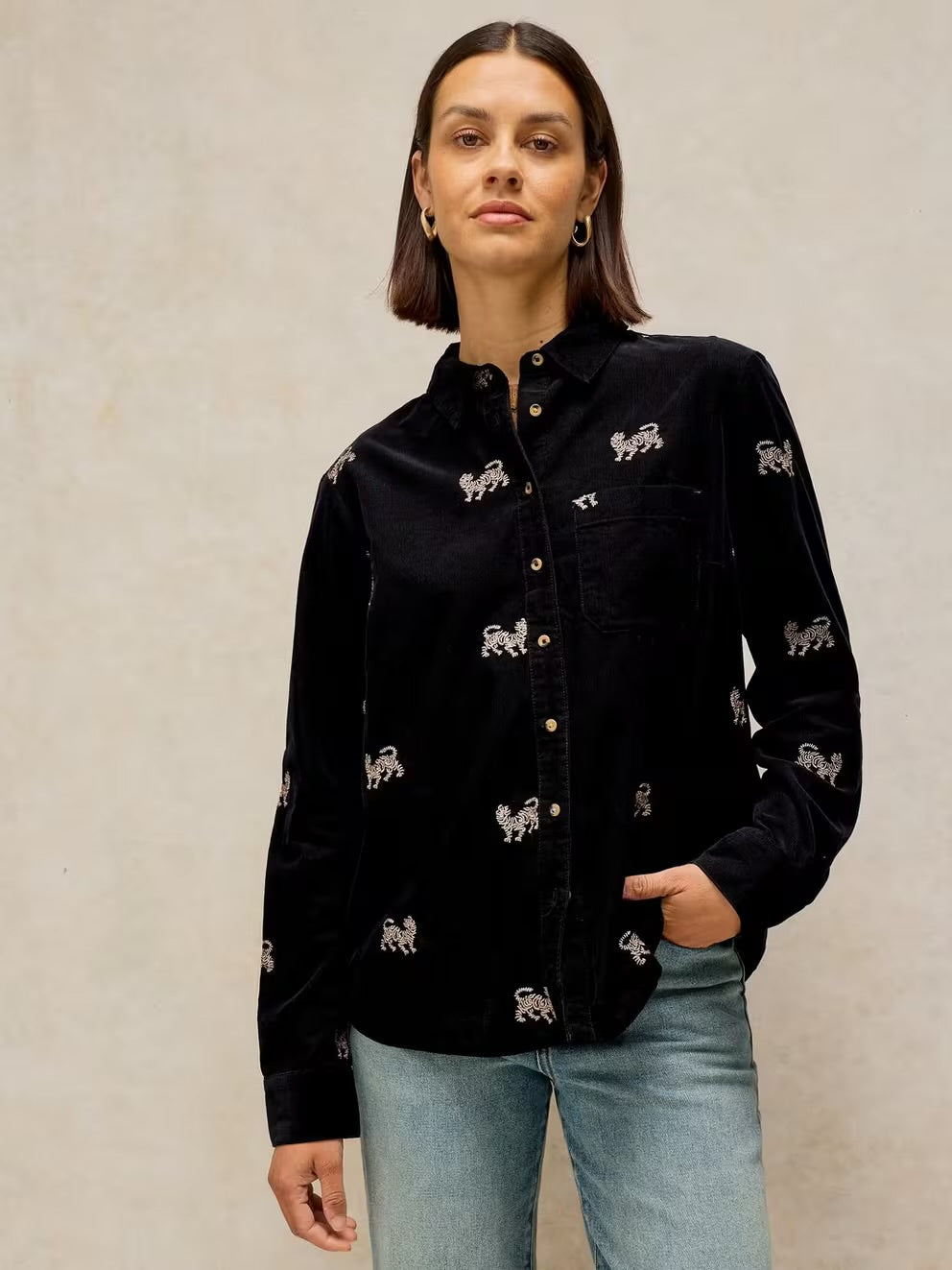 Libby Embroidered Cord Shirt