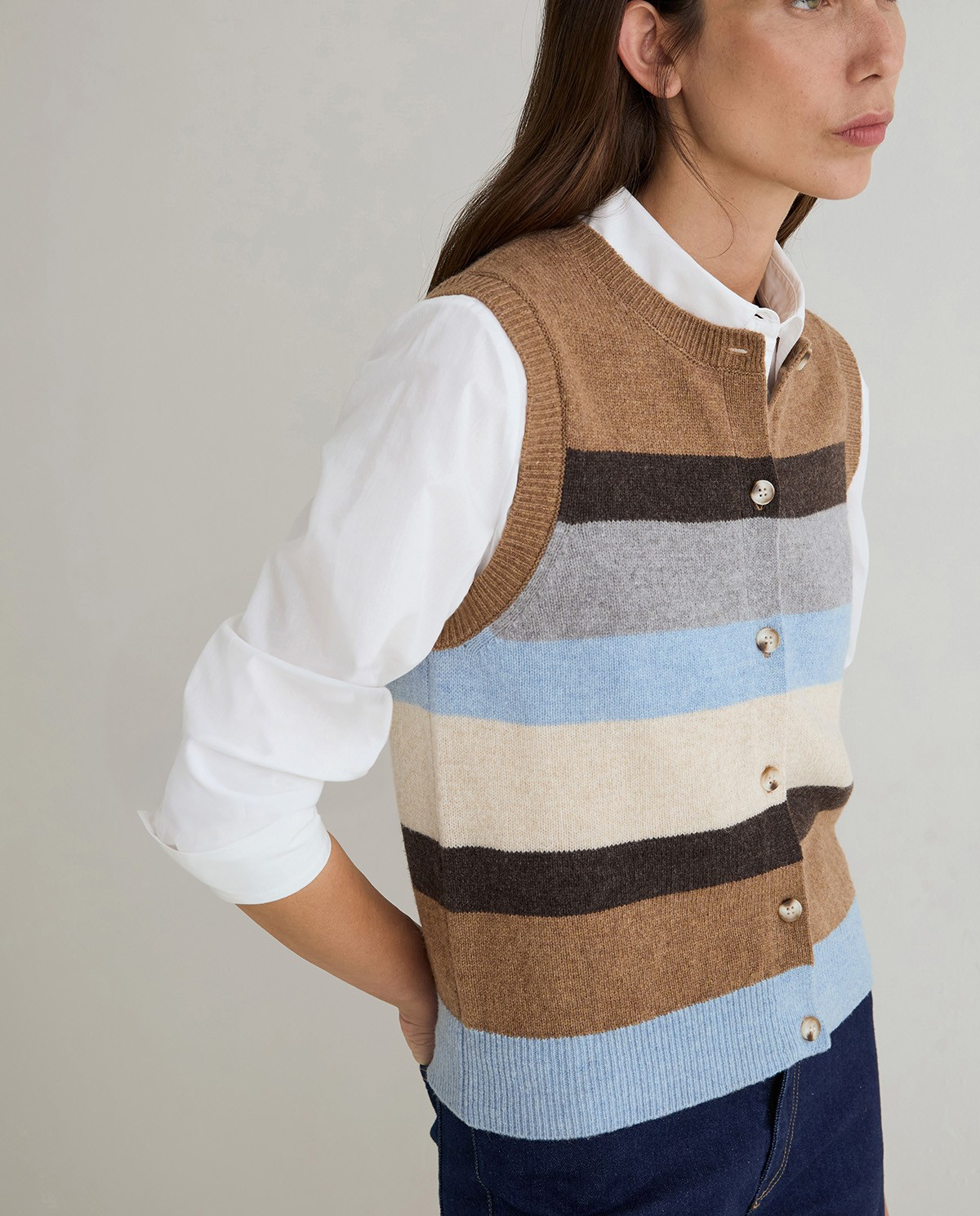 Open Striped Vest