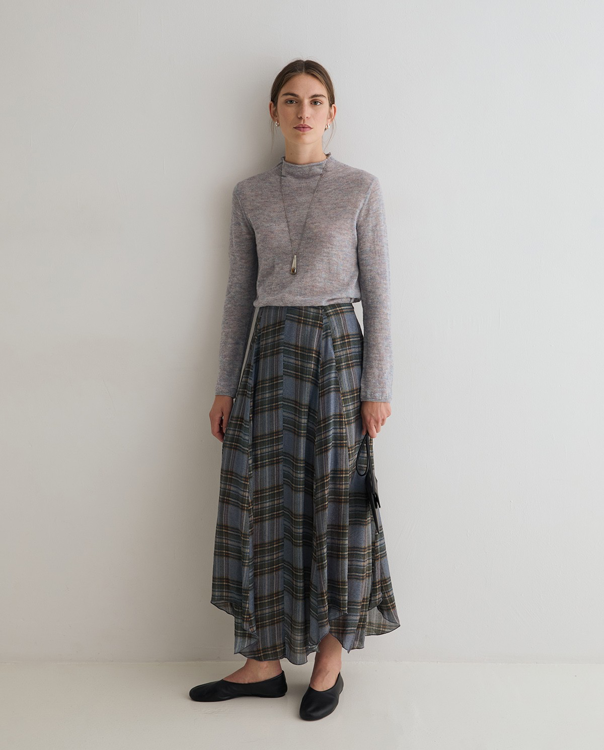 Check-Print Skirt