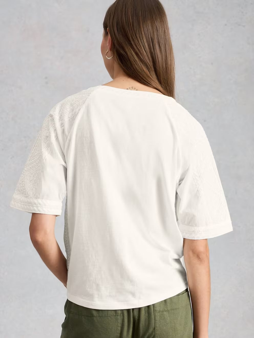 Embroidered Tie Hem Top