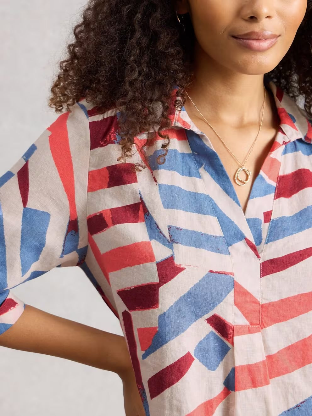 Bianca Linen Notch Tunic