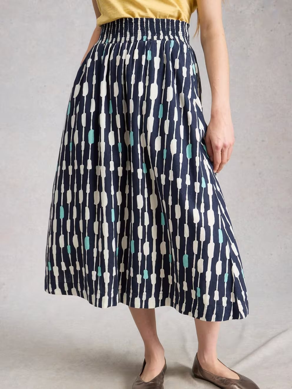 Shelly Linen Blend Midi Skirt