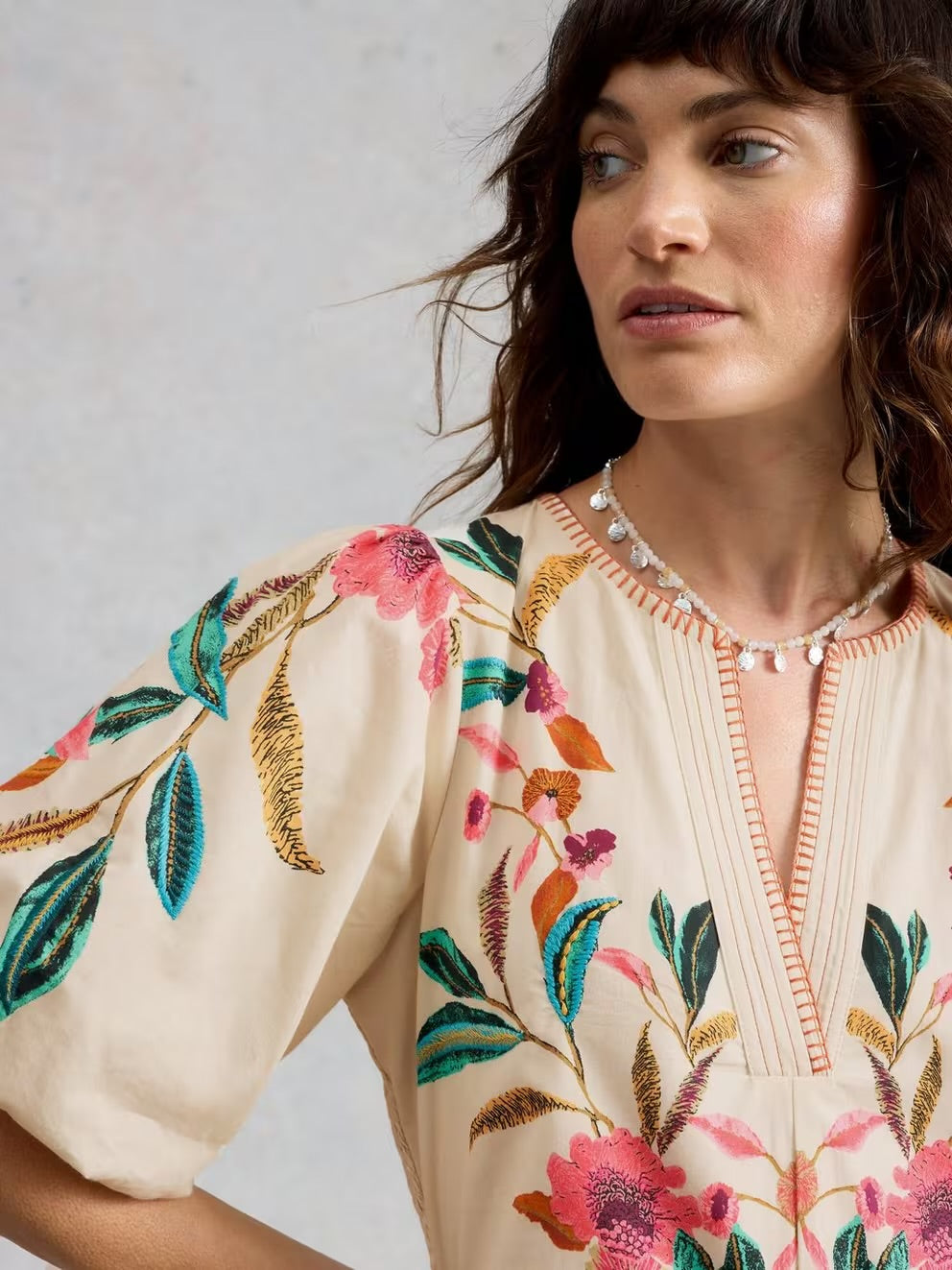 Maeve Embroidered Midi Dress