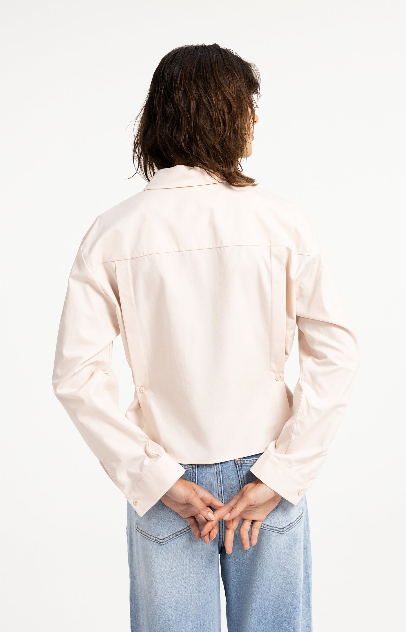 Poplin Blouse with Button Detail