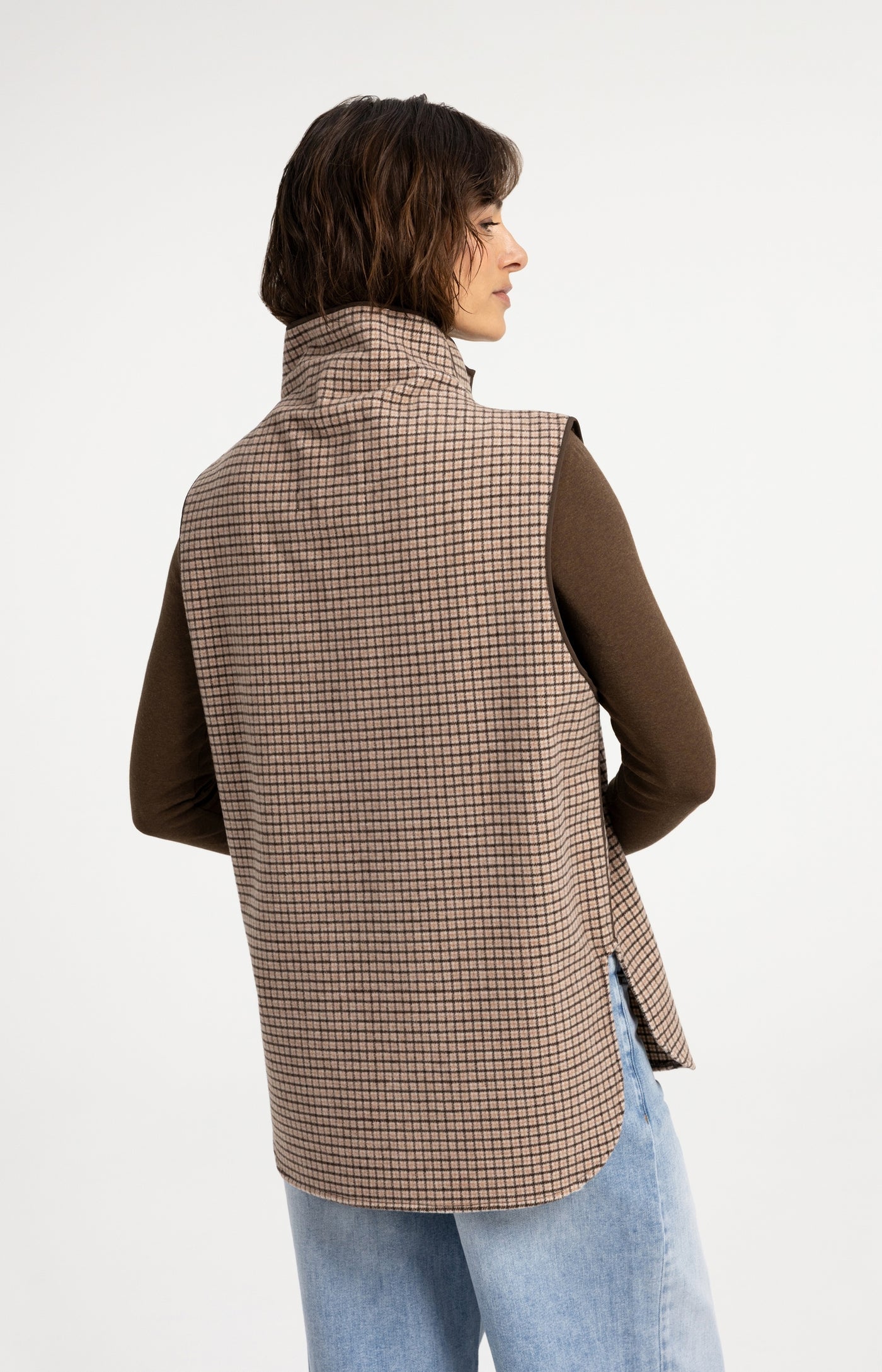 Woven Check Wool Spencer Body-Warmer