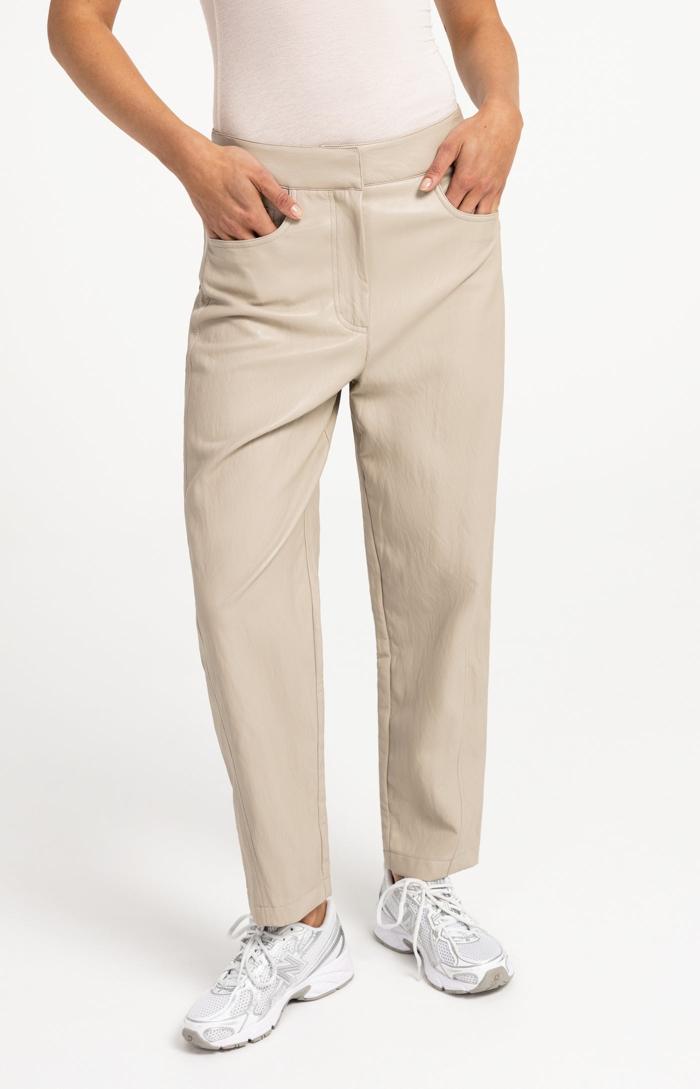 Faux Leather Carrot Fit Trouser