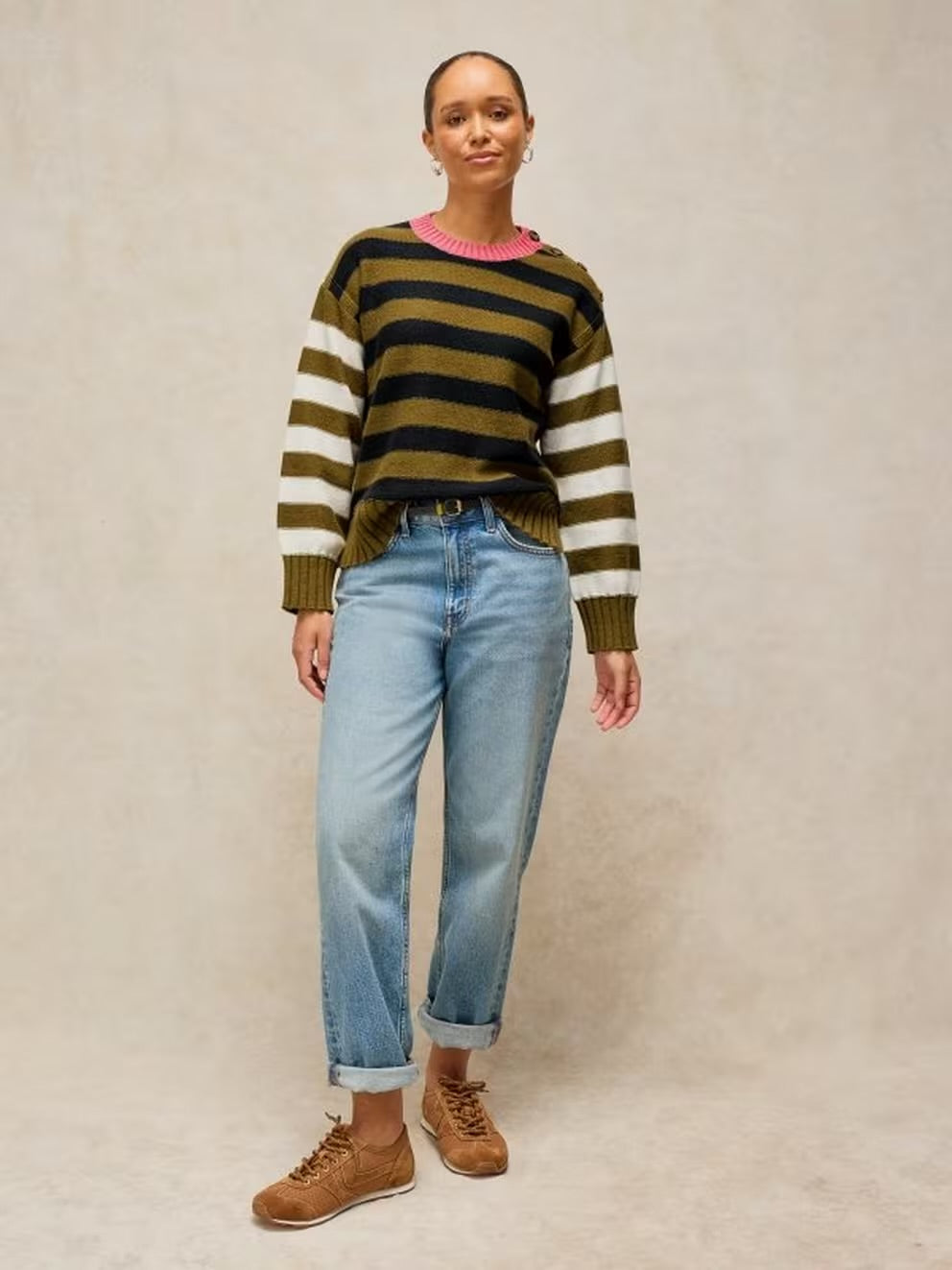 Bea Button Cotton Jumper