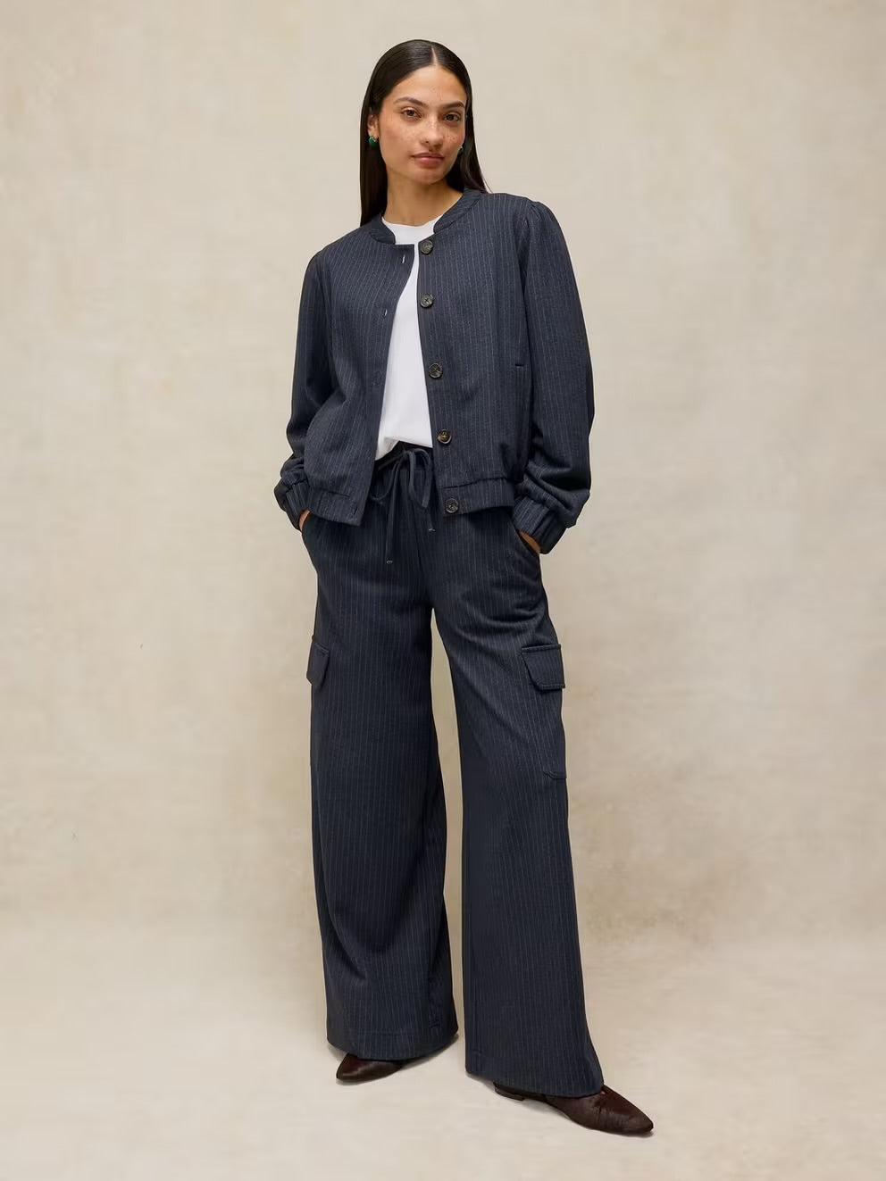 Teagan Stripe Wide Leg Trouser