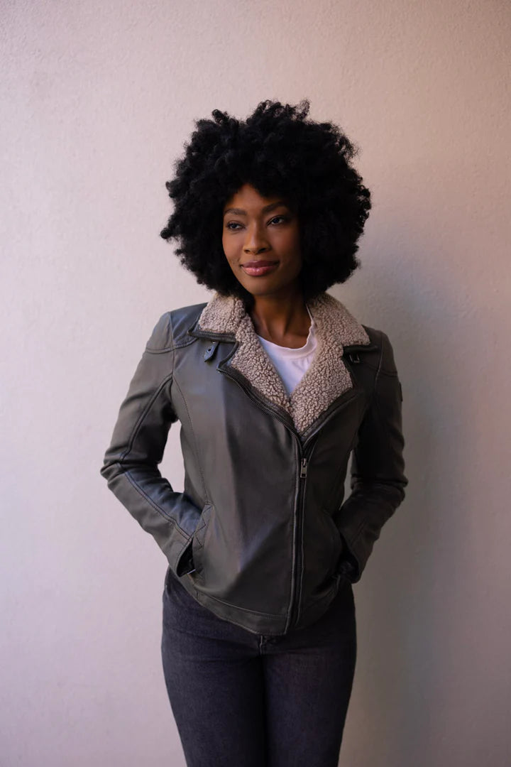 Jenja Sherpa Leather Jacket