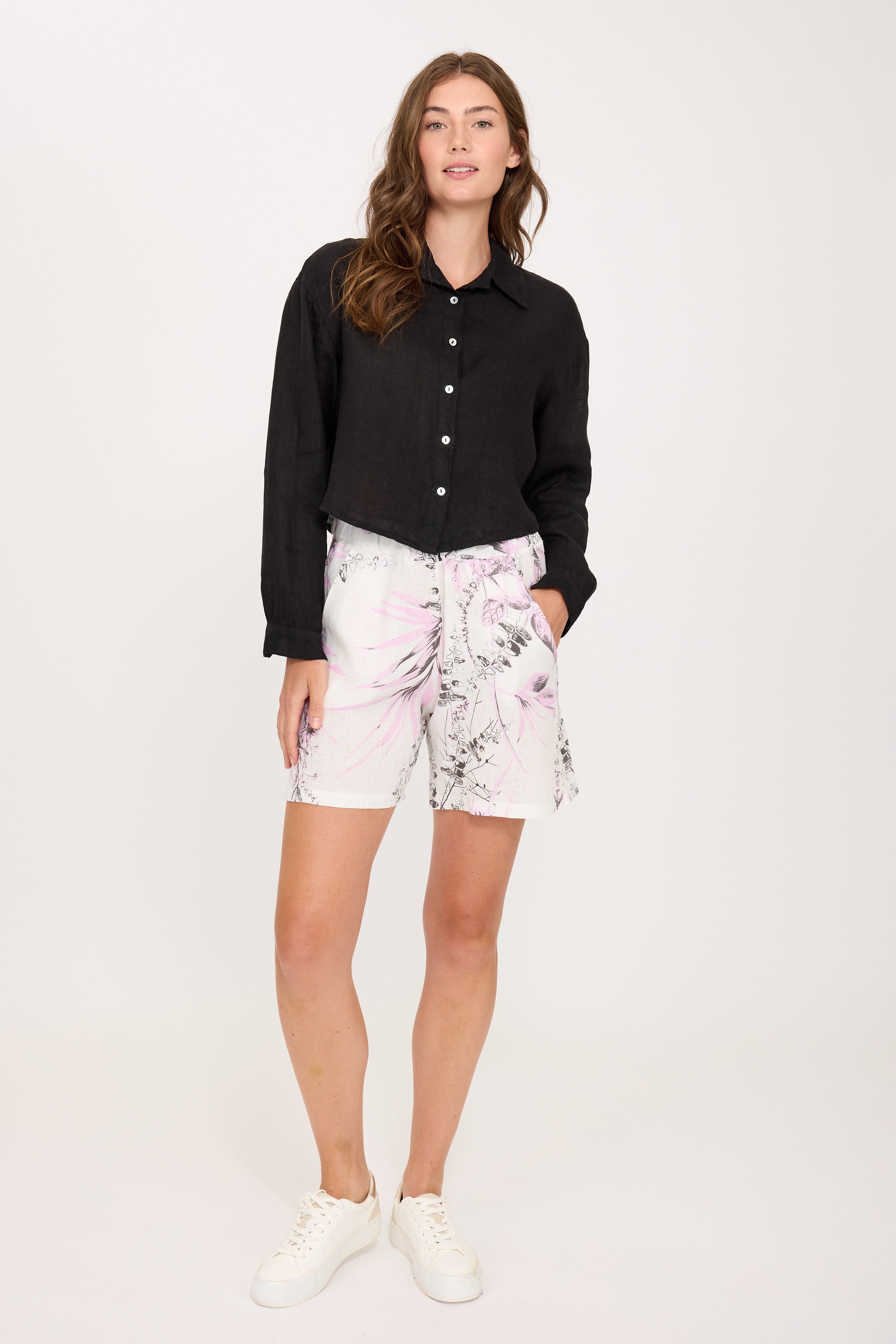 Cropped Linen Blouse