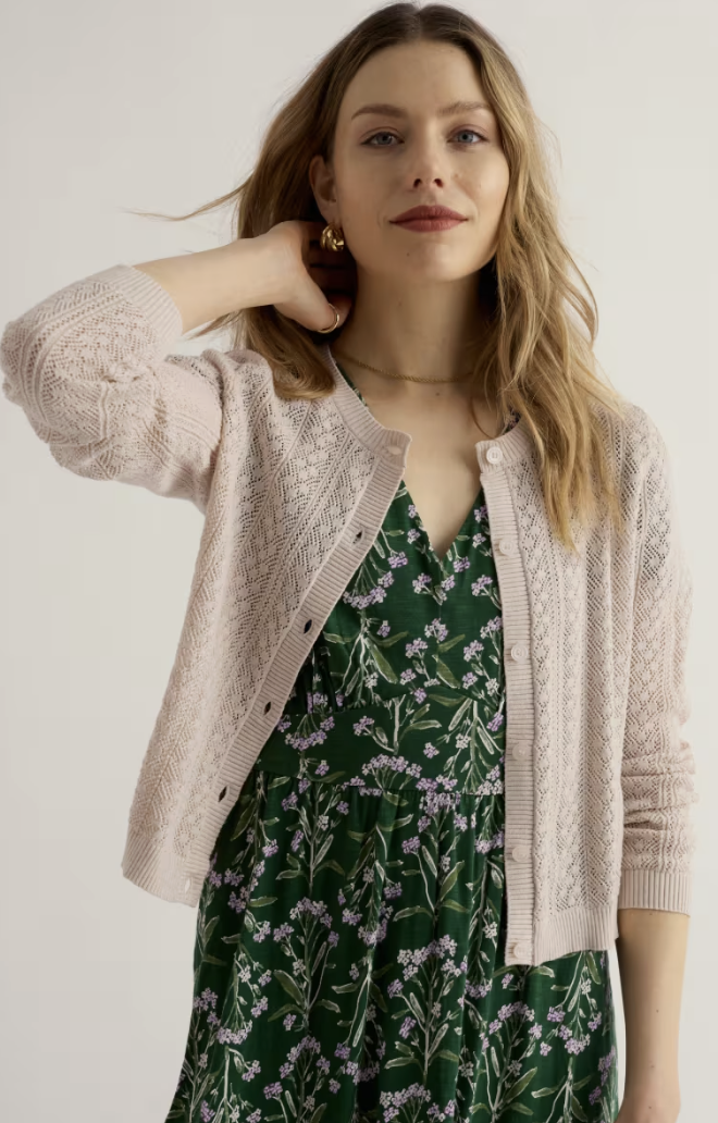 Willowing Pointelle Organic Cotton Cardigan